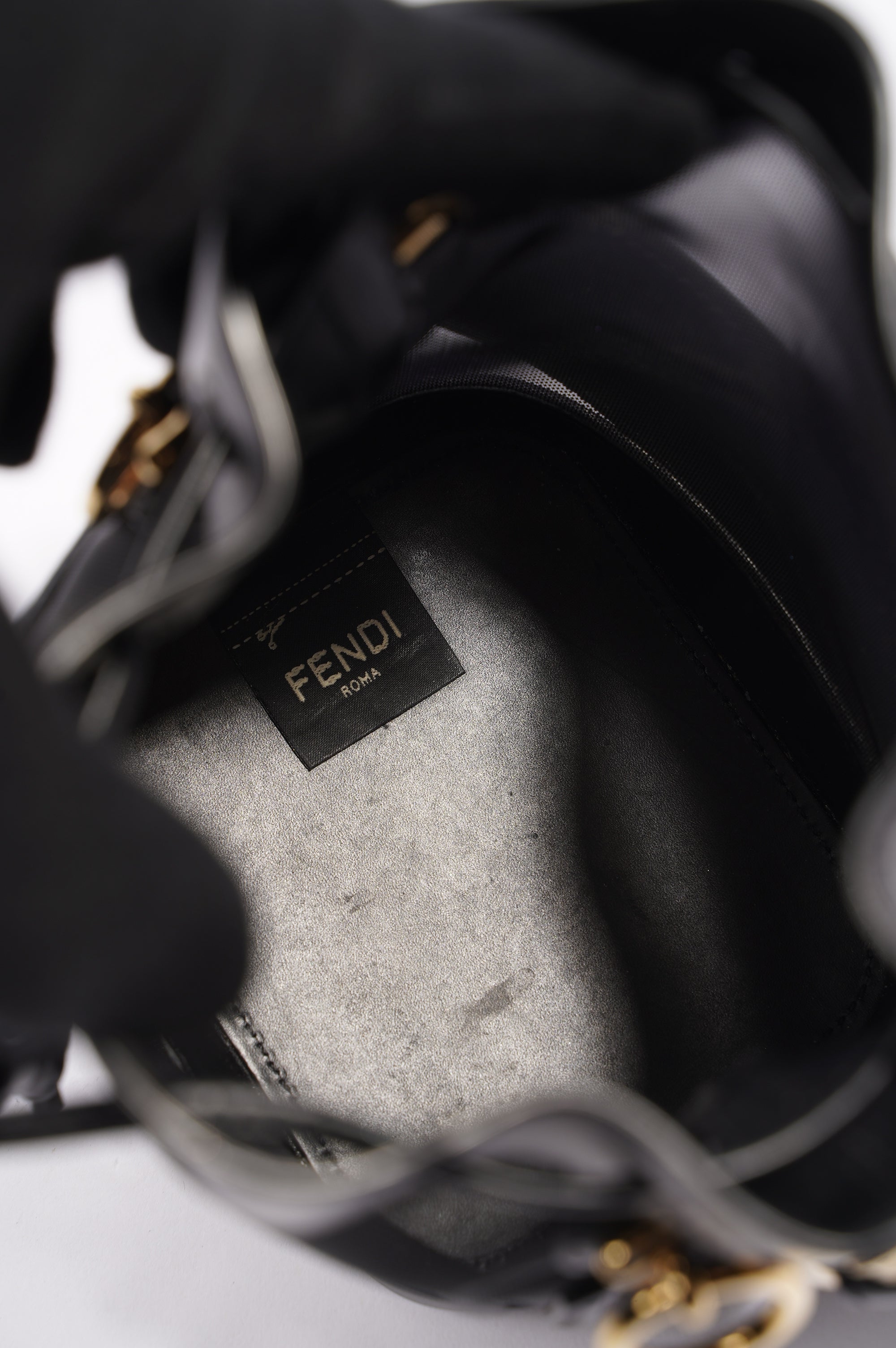 Fendi Womens Mon Tresor Mini Bag Black