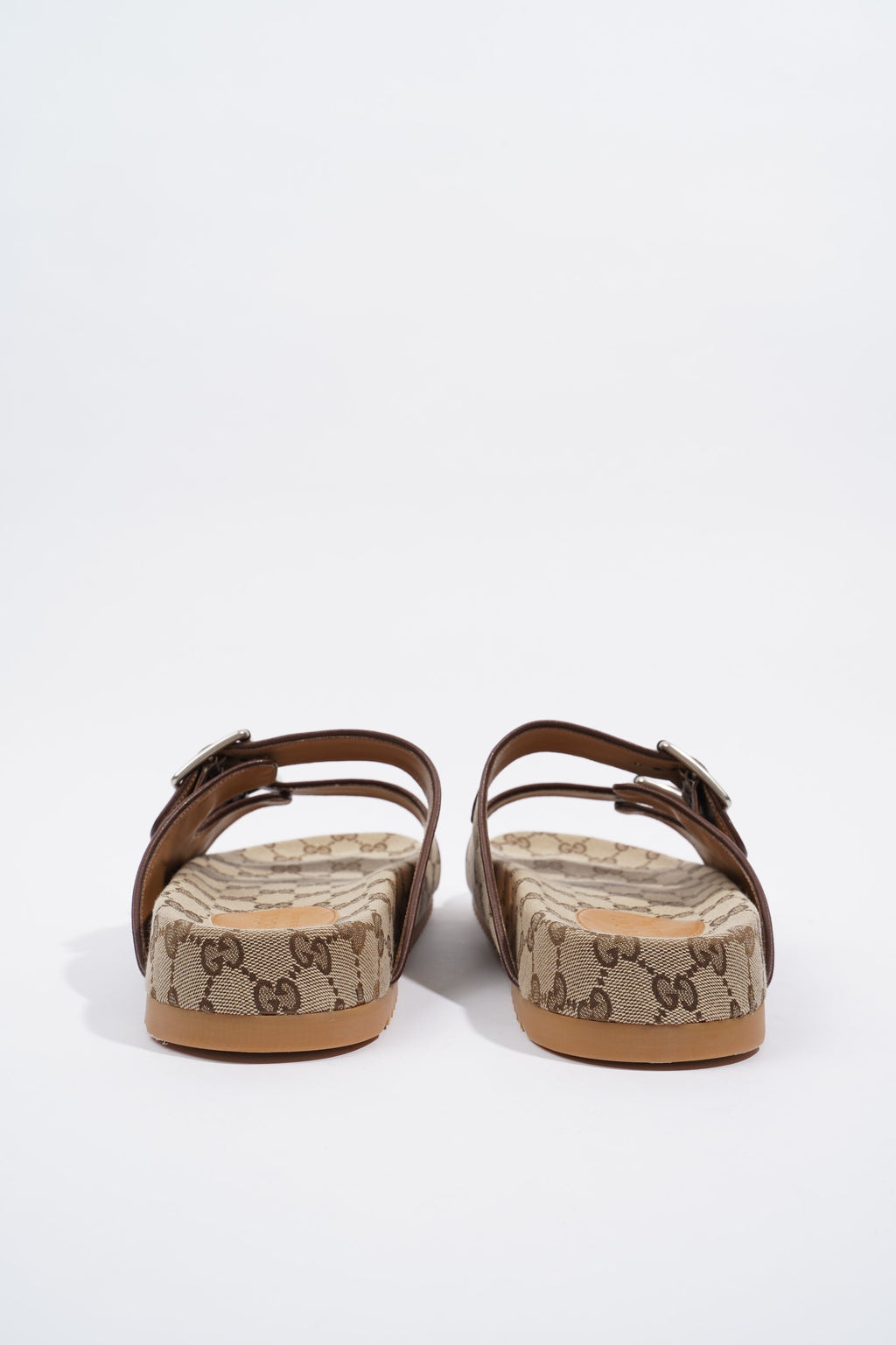 Gucci Slide Sandal With Straps Beige / Ebony EU 46 / UK 12