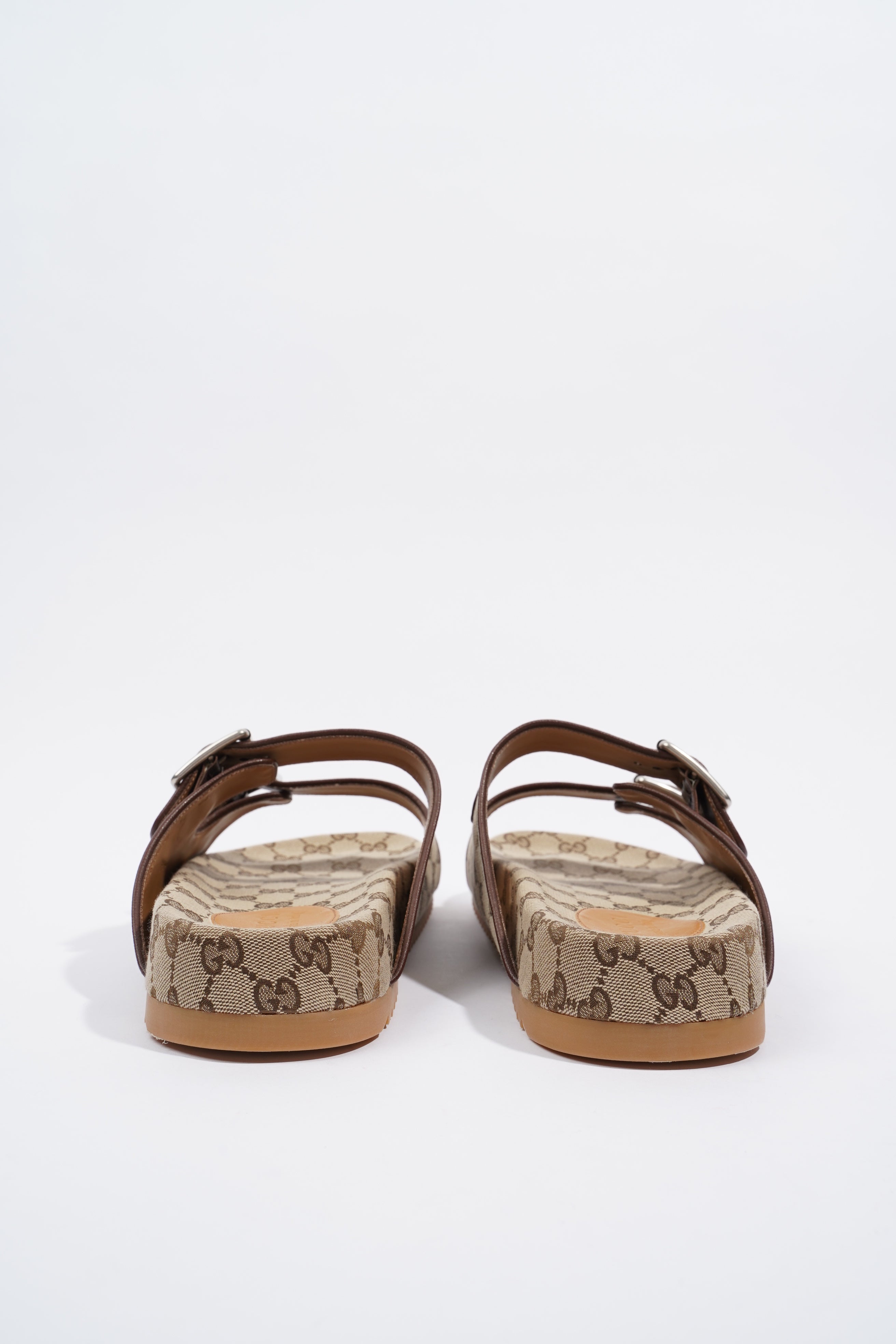 Gucci Slide Sandal With Straps Beige / Ebony EU 46 / UK 12