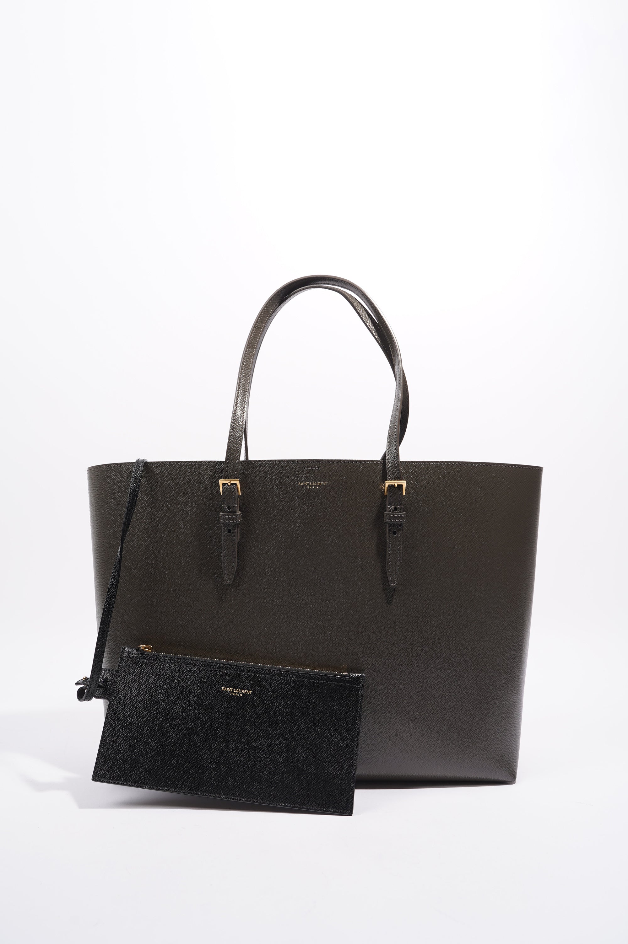 Saint Laurent Womens Shopping Tote Grey Large