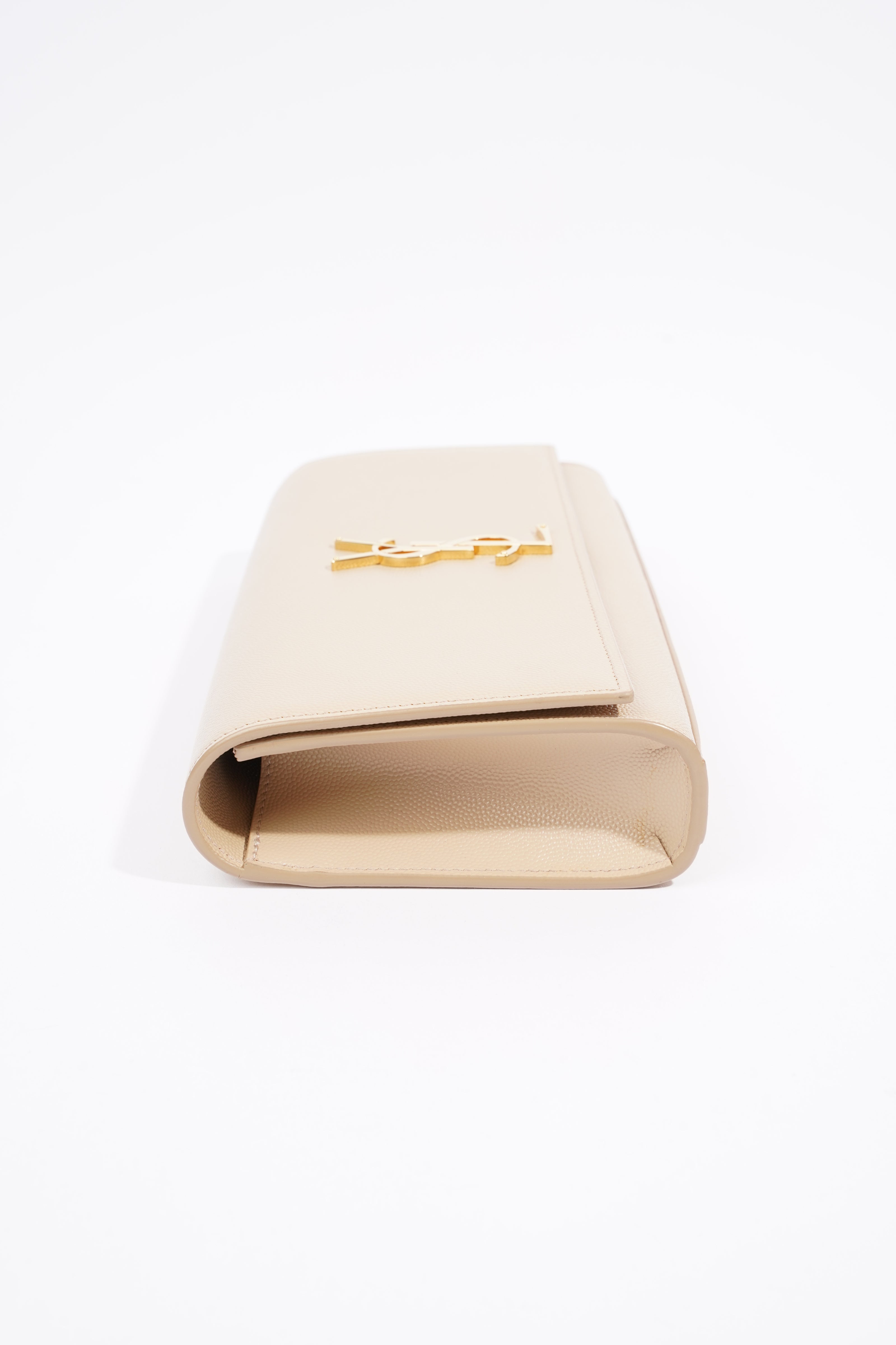 Saint Laurent Kate Clutch Cream Leather