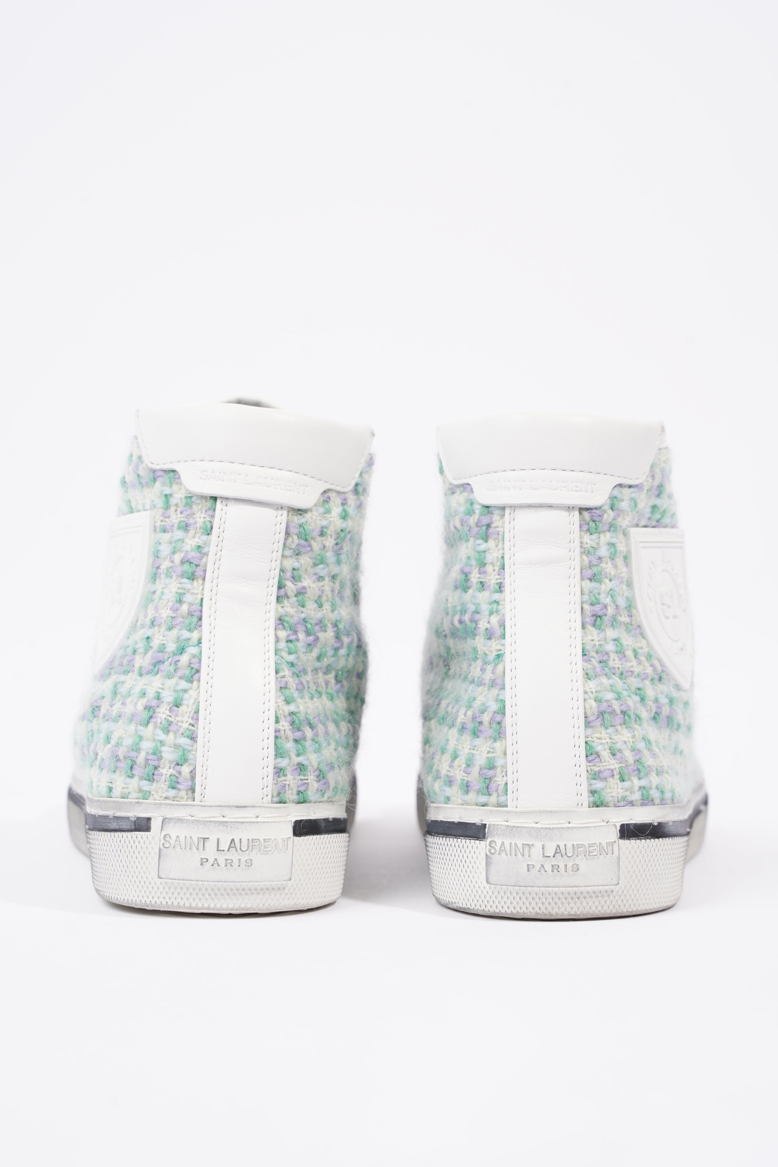Saint Laurent Womens Malibu Sneaker Green Tweed EU 38 / UK 5
