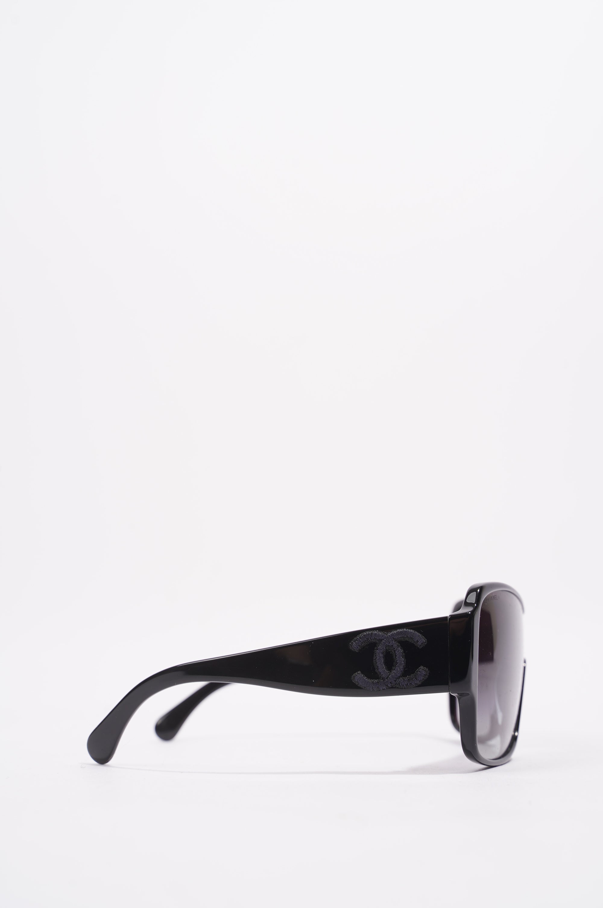 Chanel Womens Square Frame Sunglasses Black Acetate