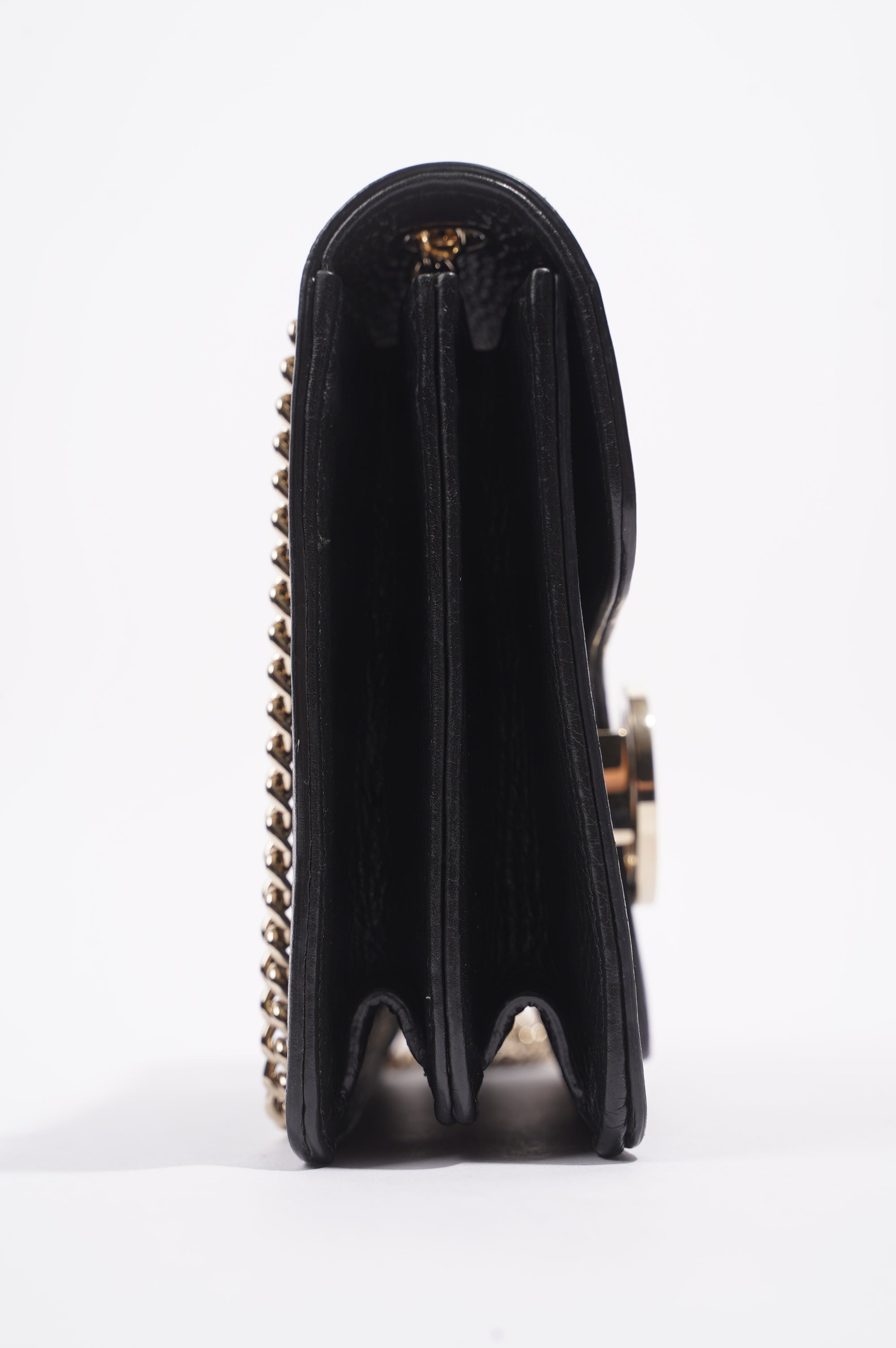 Gucci Womens Interlocking Bag Black / Gold Small