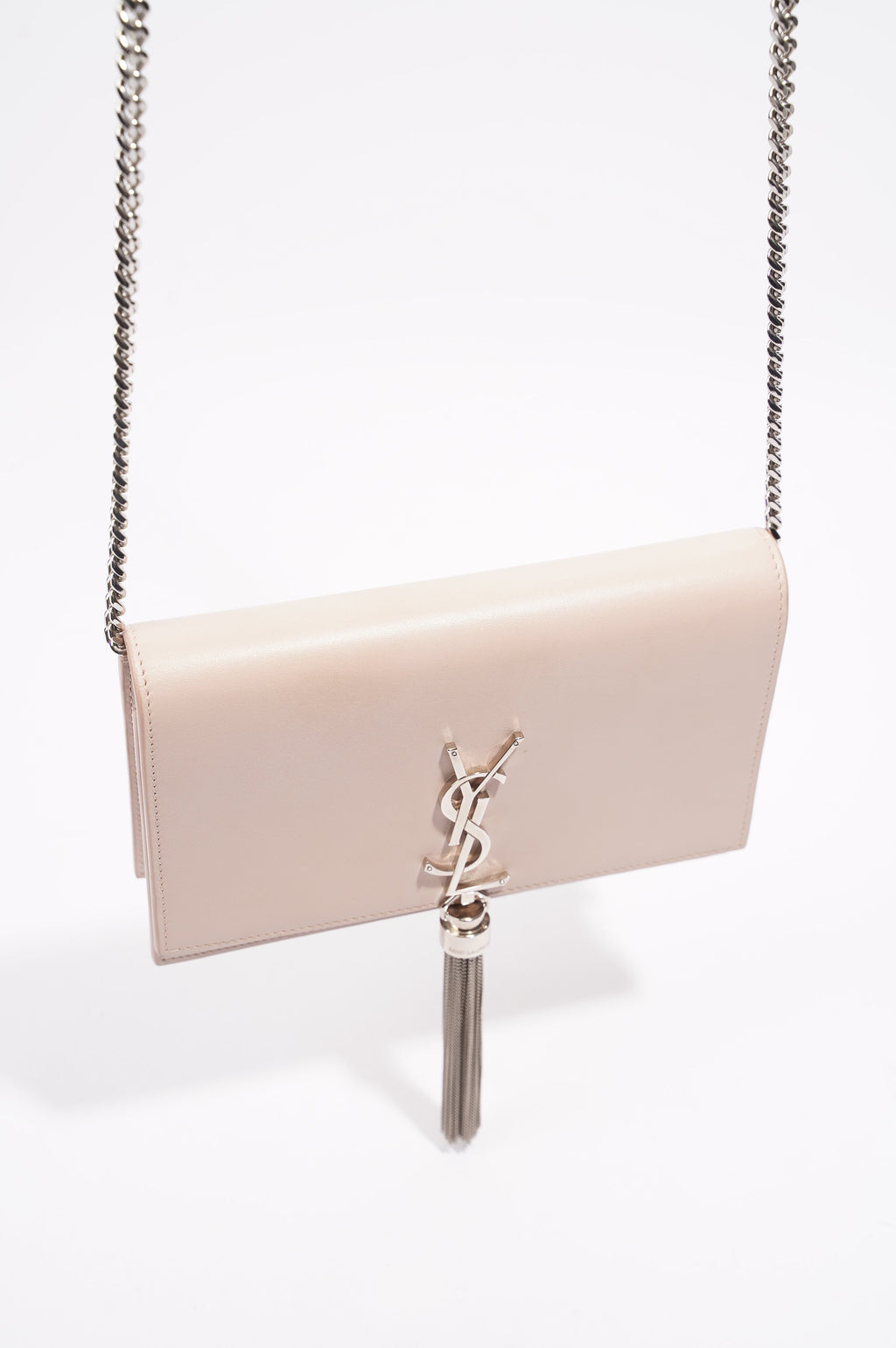 Saint Laurent Womens Kate Tassel Bag Pink Leather Small