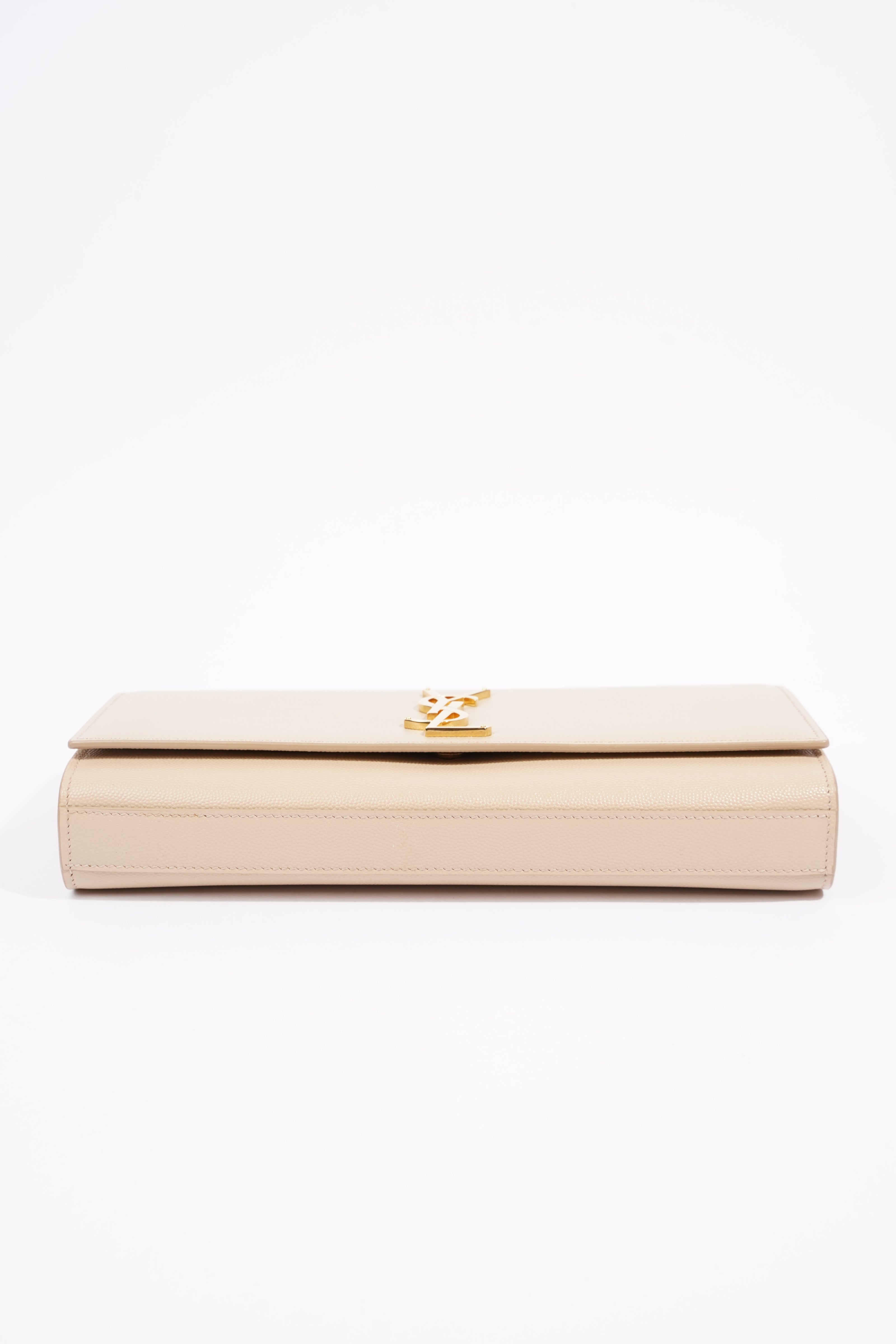 Saint Laurent Kate Clutch Cream Leather