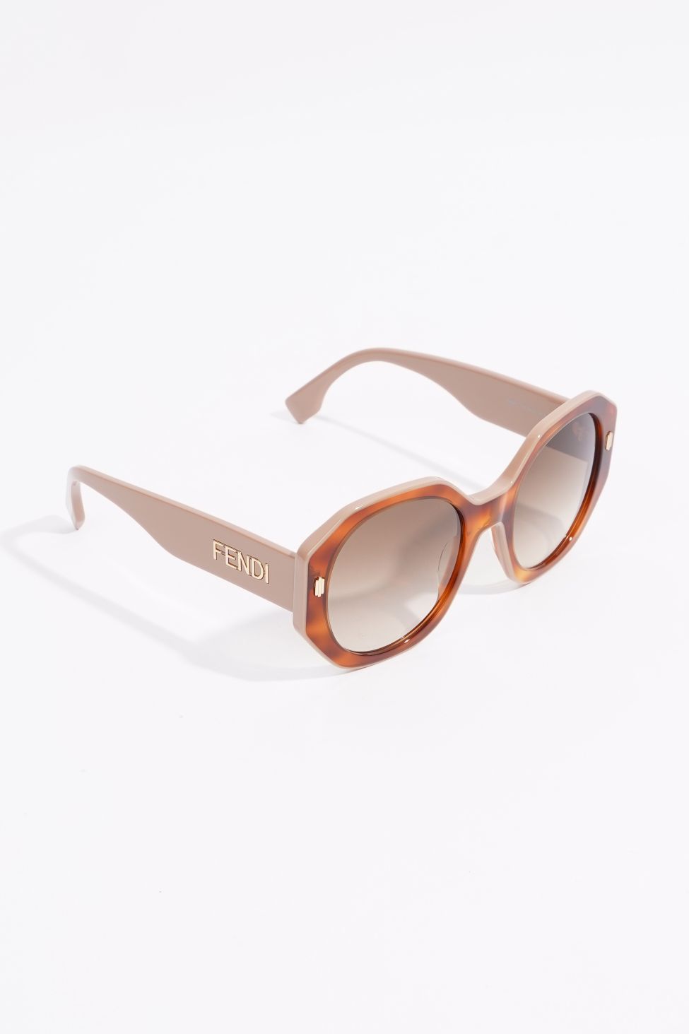 Fendi Womens Round Sunglasses Brown / Nude 145