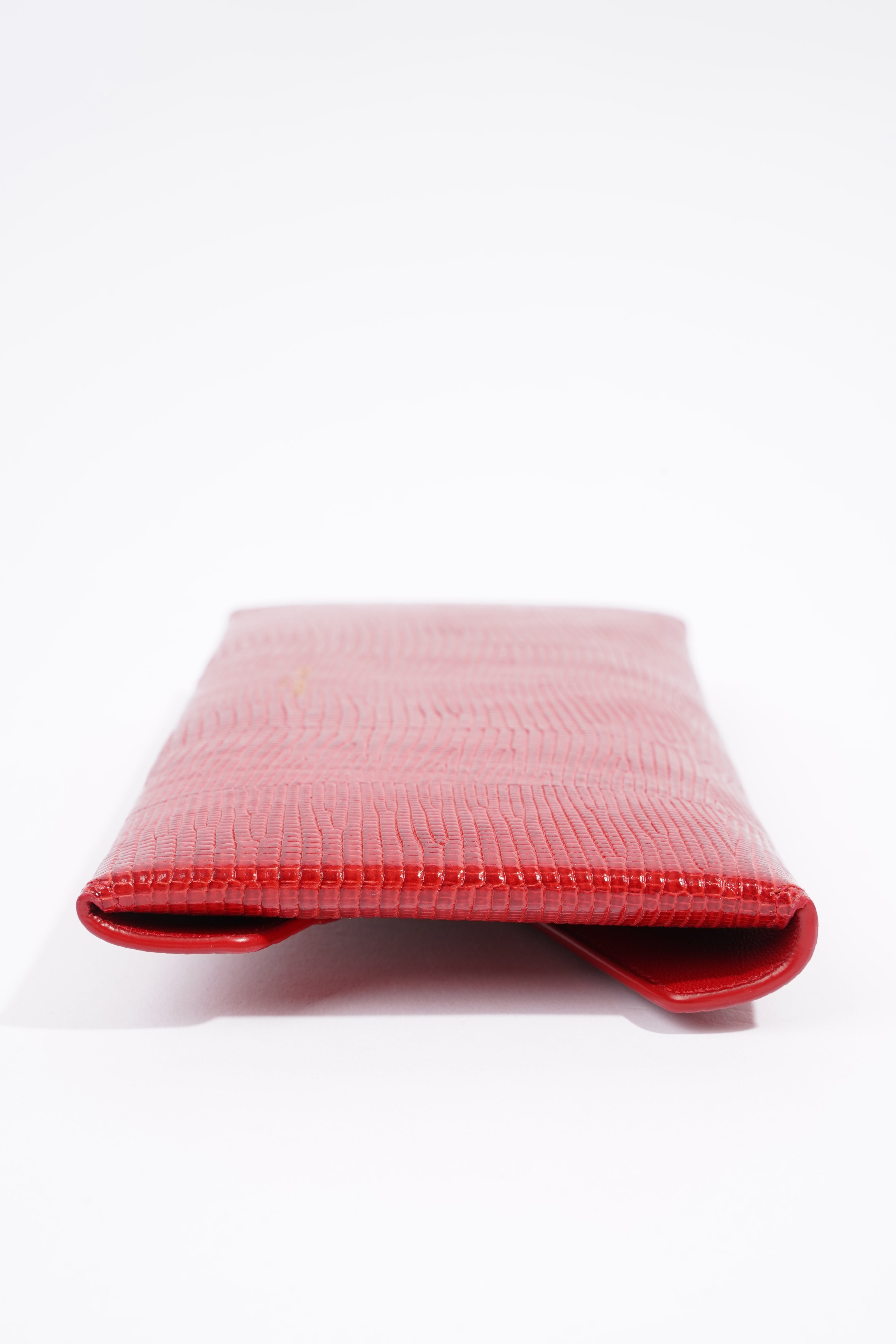 Saint Laurent Envelope Clutch Red Leather