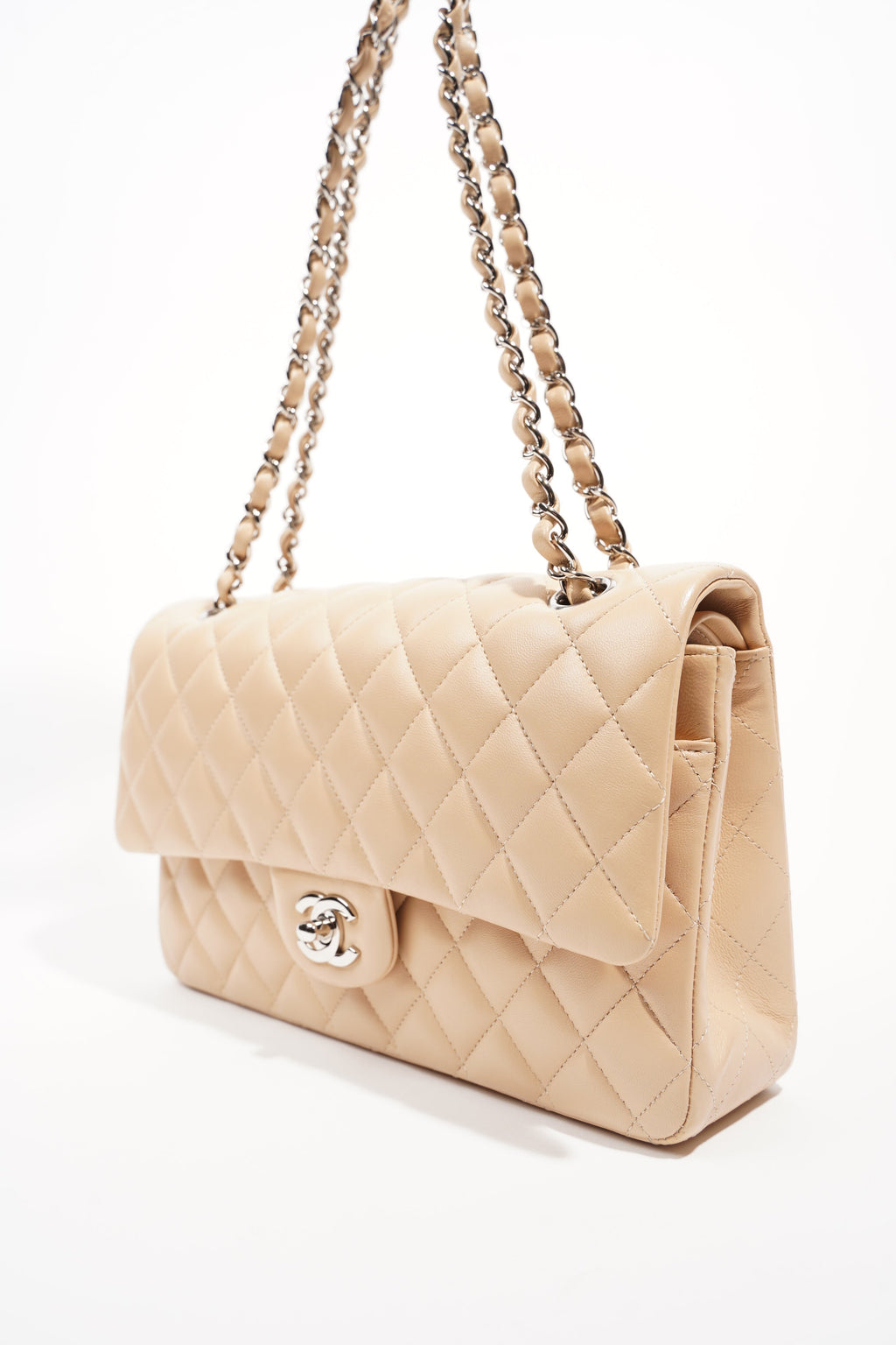 Chanel Womens Classic Flap Beige Medium