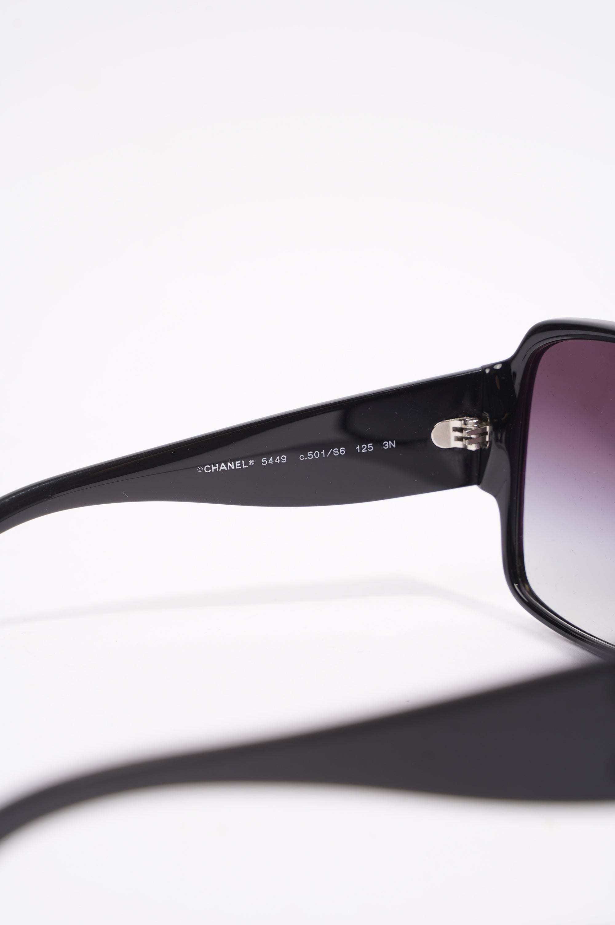 Chanel Womens Square Frame Sunglasses Black Acetate