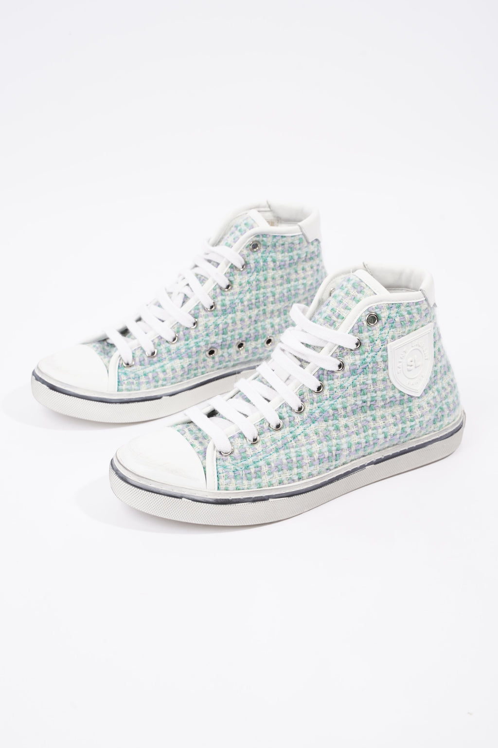 Saint Laurent Womens Malibu Sneaker Green Tweed EU 38 / UK 5
