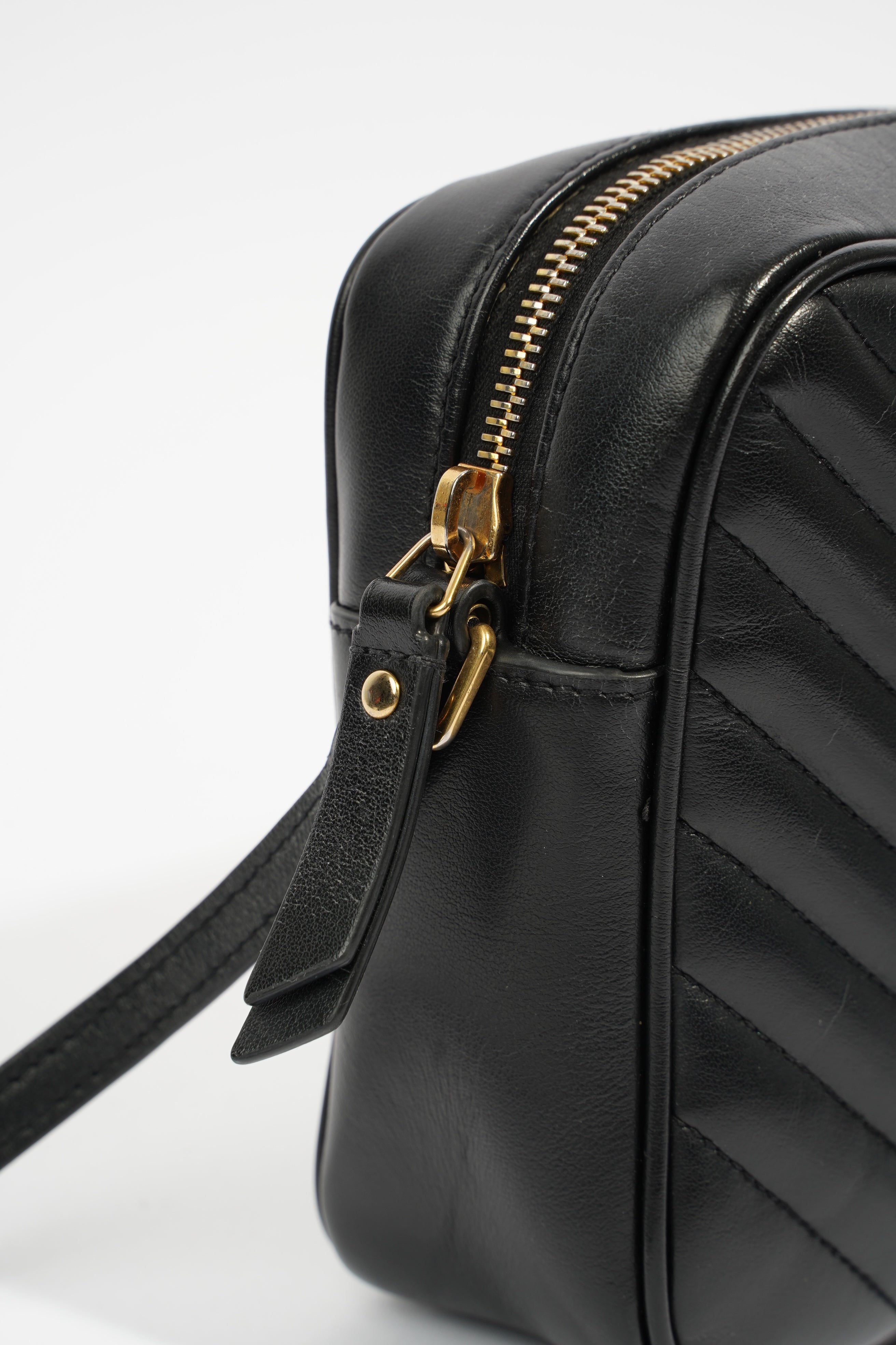 Saint Laurent Lou Camera Black Calfskin Leather
