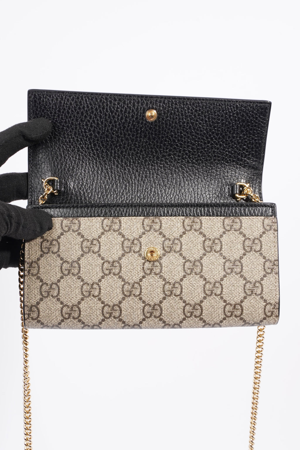 Gucci GG Marmont Chain Wallet Monogram Leather / Canvas