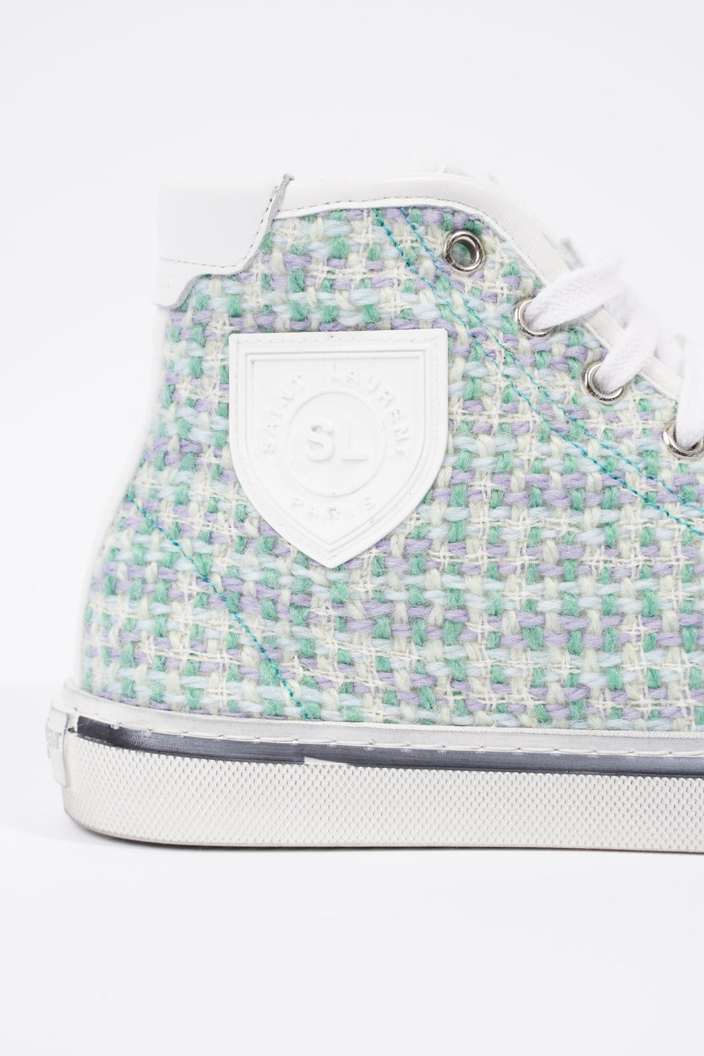 Saint Laurent Womens Malibu Sneaker Green Tweed EU 38 / UK 5