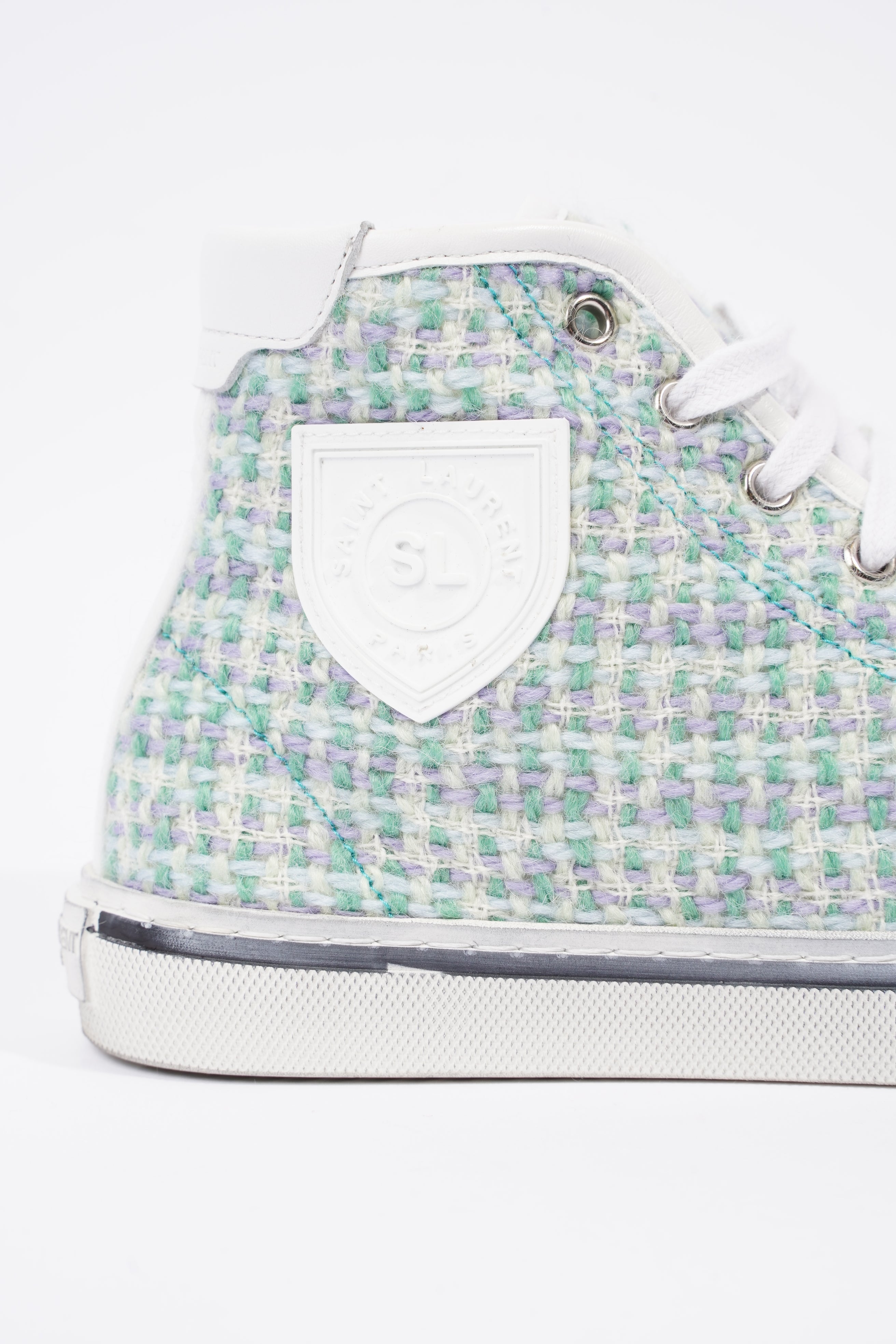 Saint Laurent Womens Malibu Sneaker Green Tweed EU 38 / UK 5