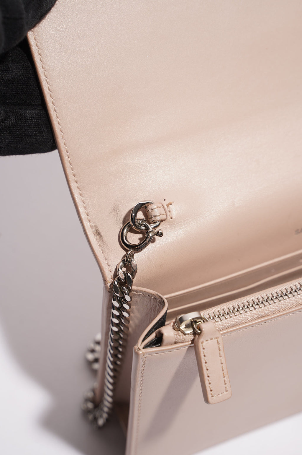 Saint Laurent Womens Kate Tassel Bag Pink Leather Small