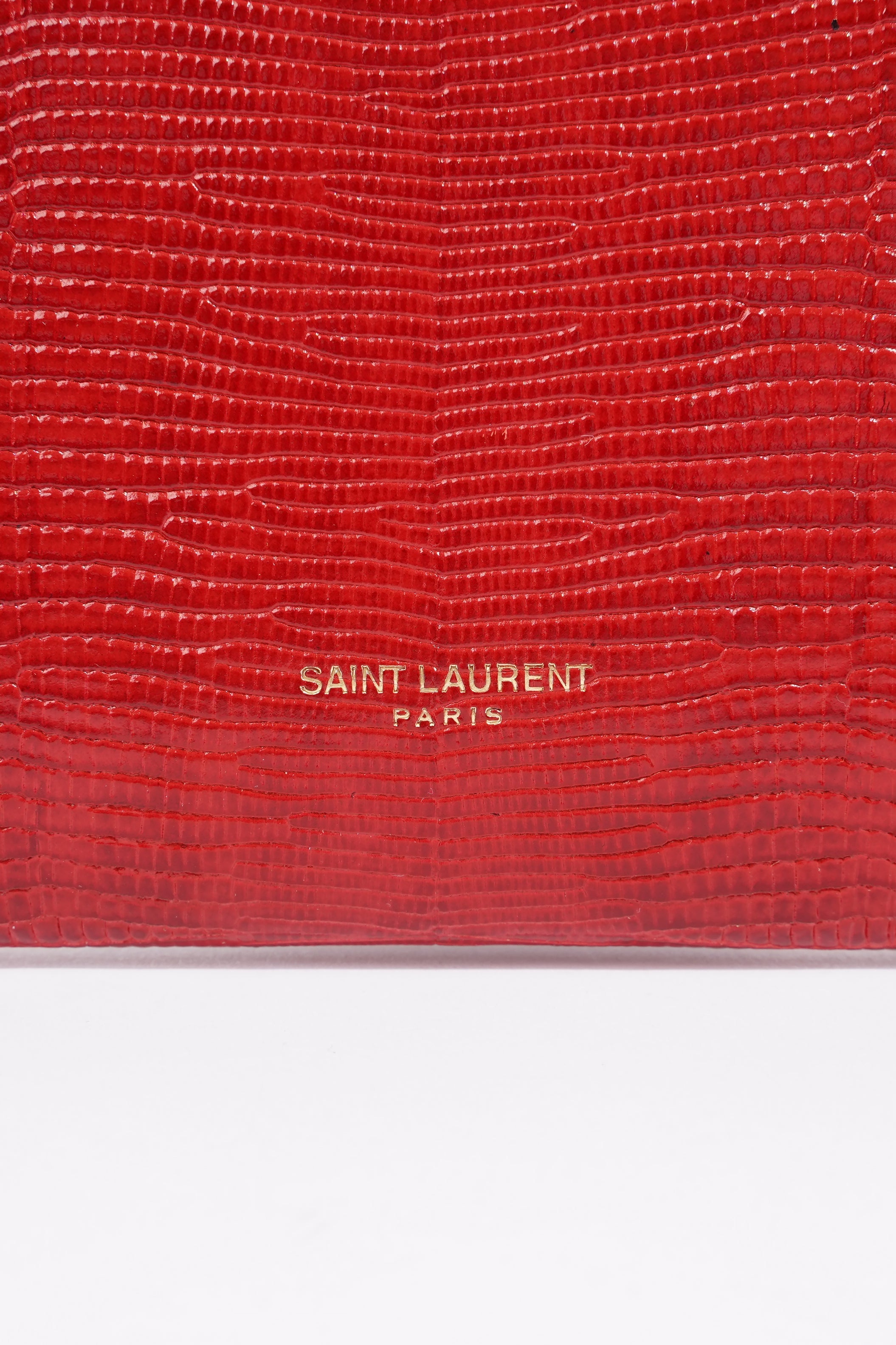 Saint Laurent Envelope Clutch Red Leather