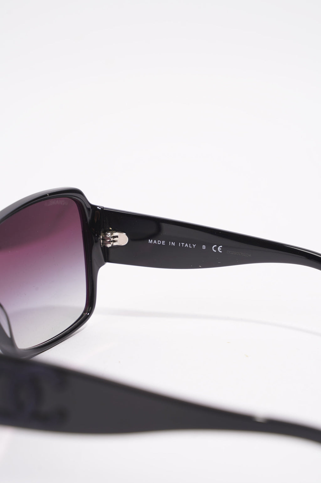 Chanel Womens Square Frame Sunglasses Black Acetate