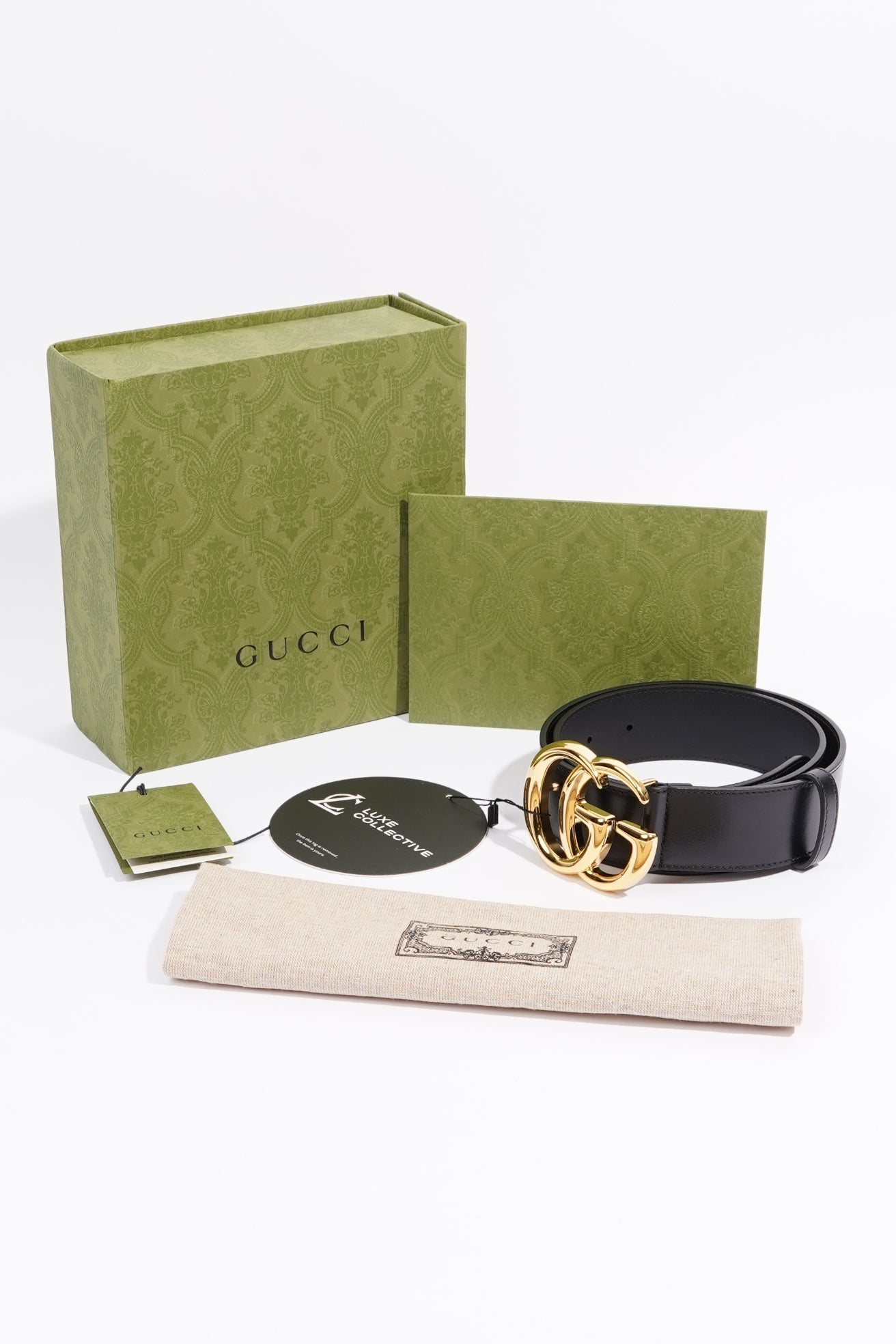 Gucci Womens Marmont Belt Black Leather 75cm - 30"