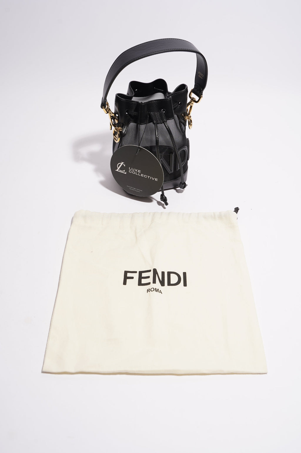 Fendi Womens Mon Tresor Mini Bag Black
