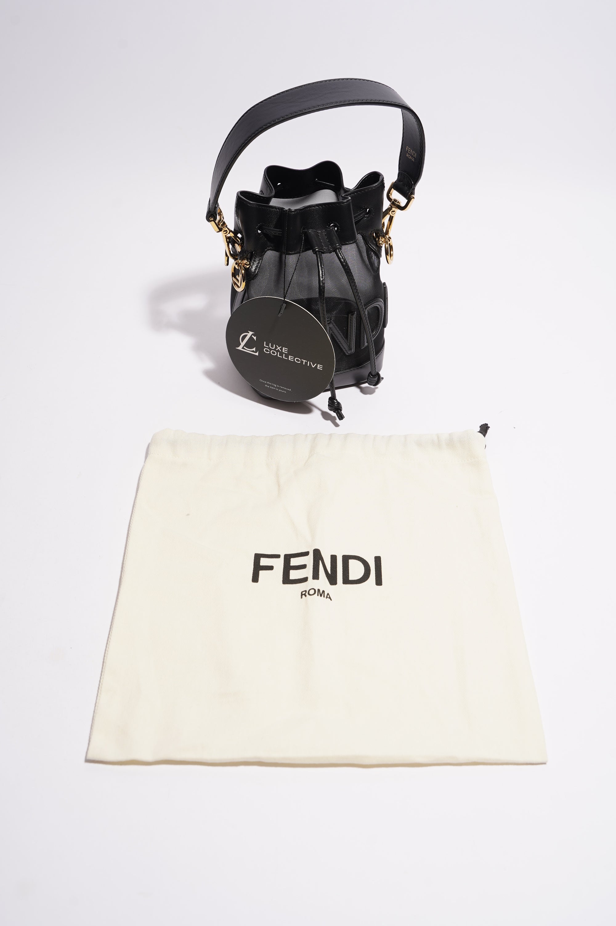 Fendi Womens Mon Tresor Mini Bag Black
