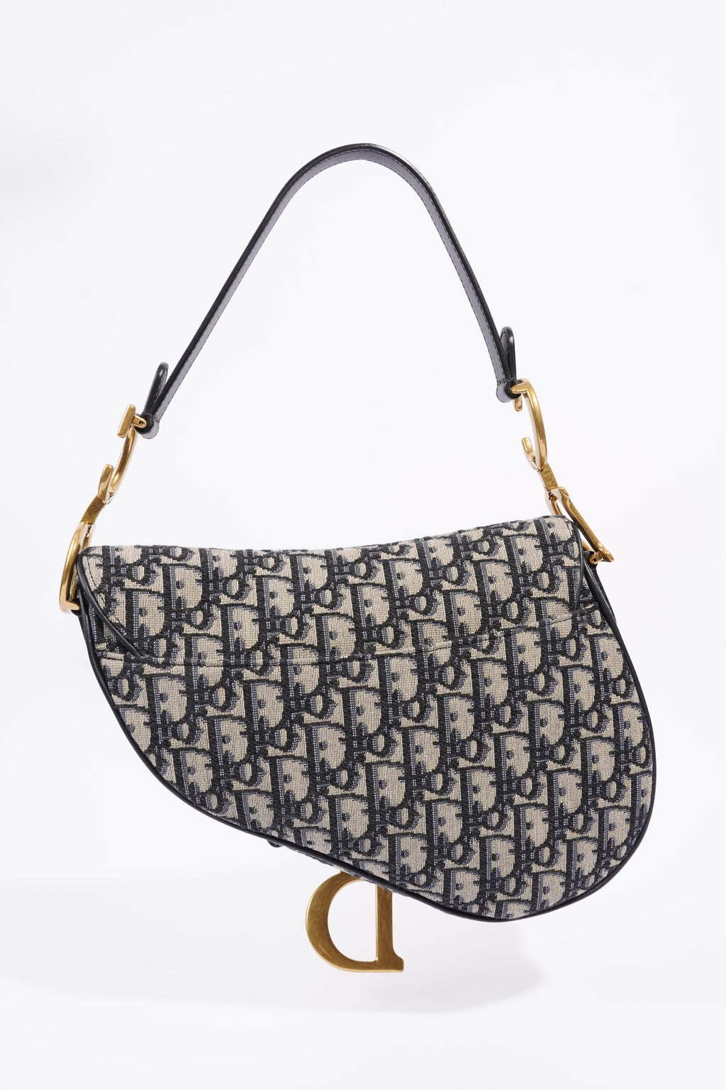 Christian Dior Womens Saddle Bag Oblique Canvas Medium