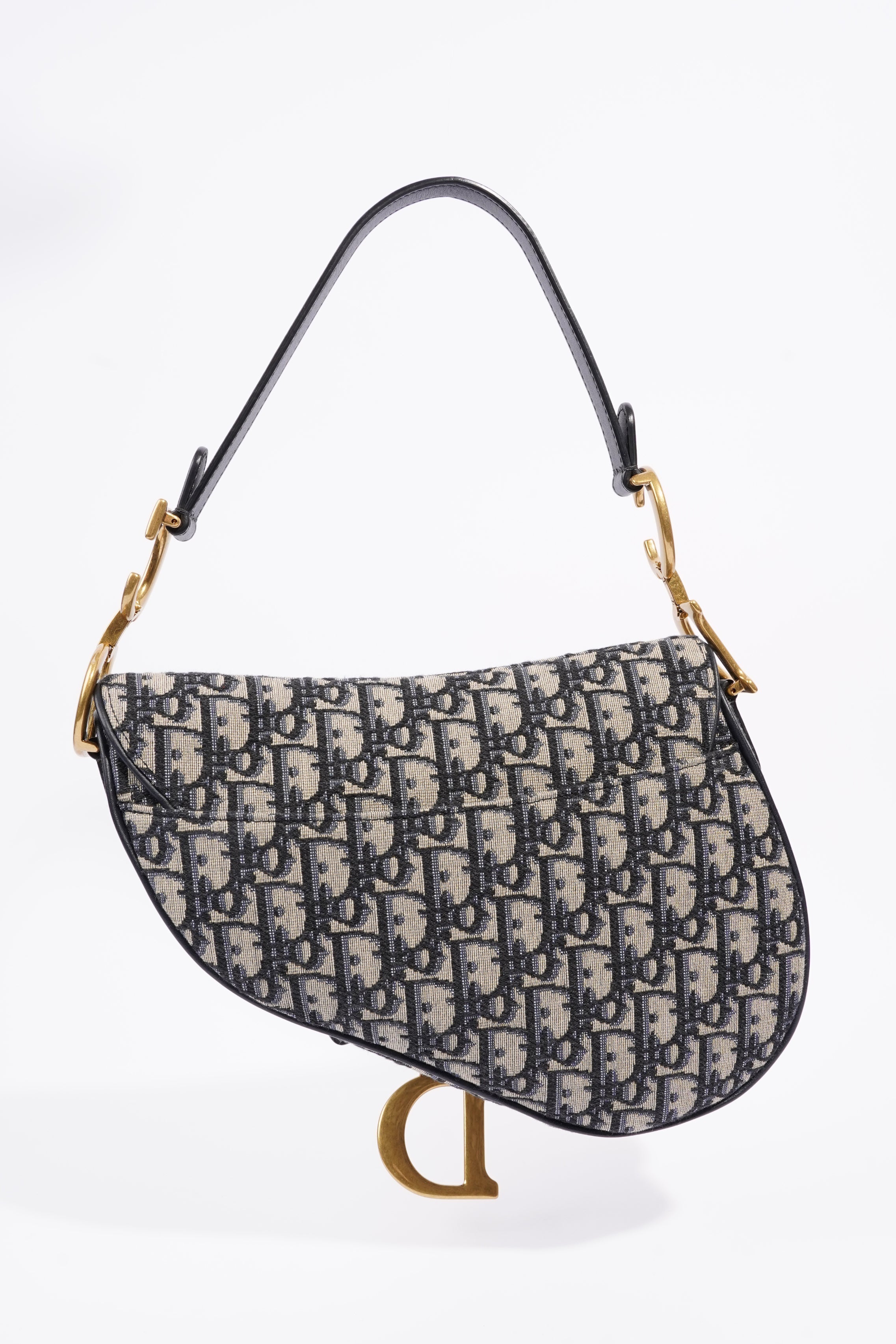 Christian Dior Womens Saddle Bag Oblique Canvas Medium