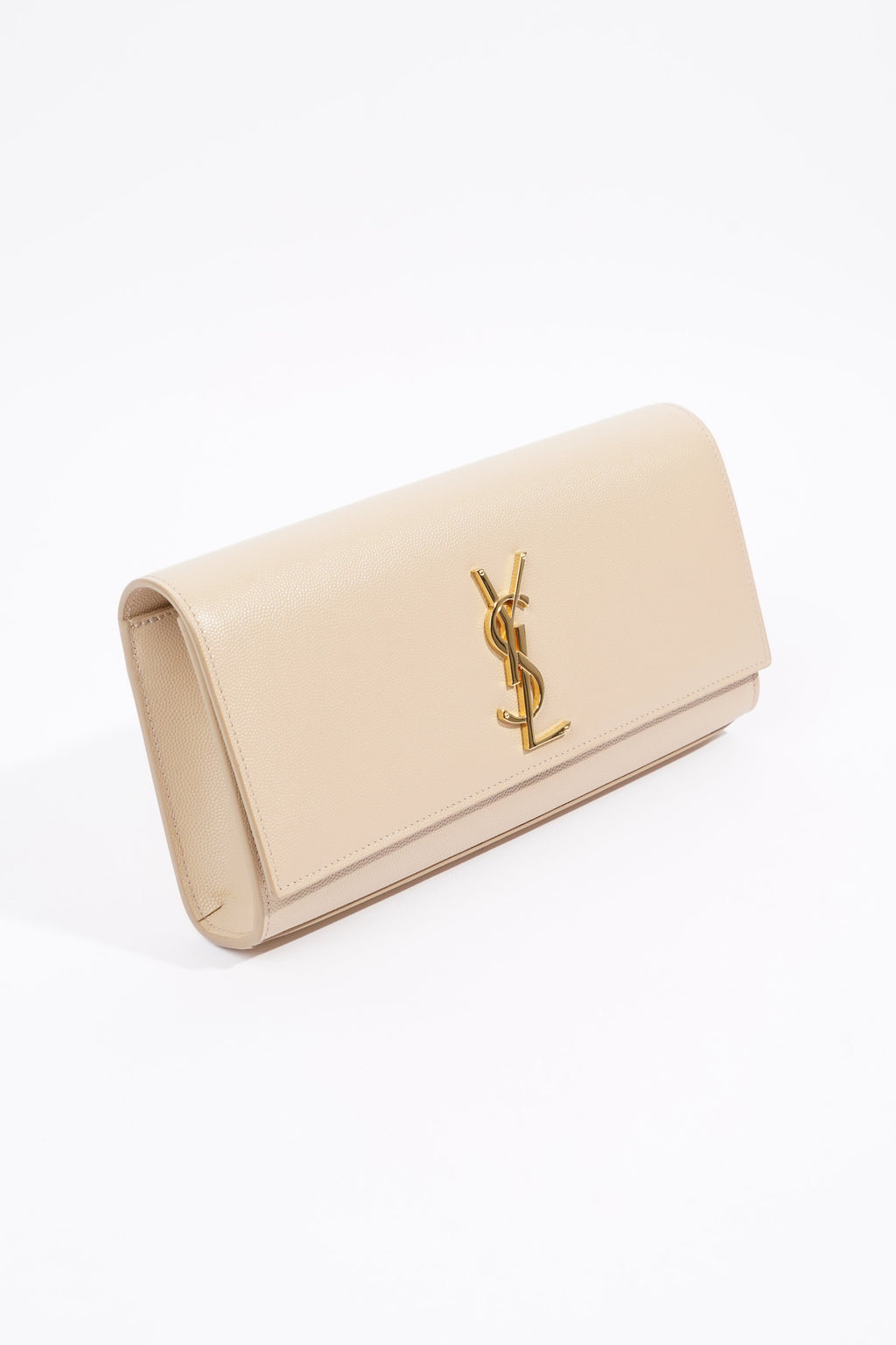 Saint Laurent Kate Clutch Cream Leather