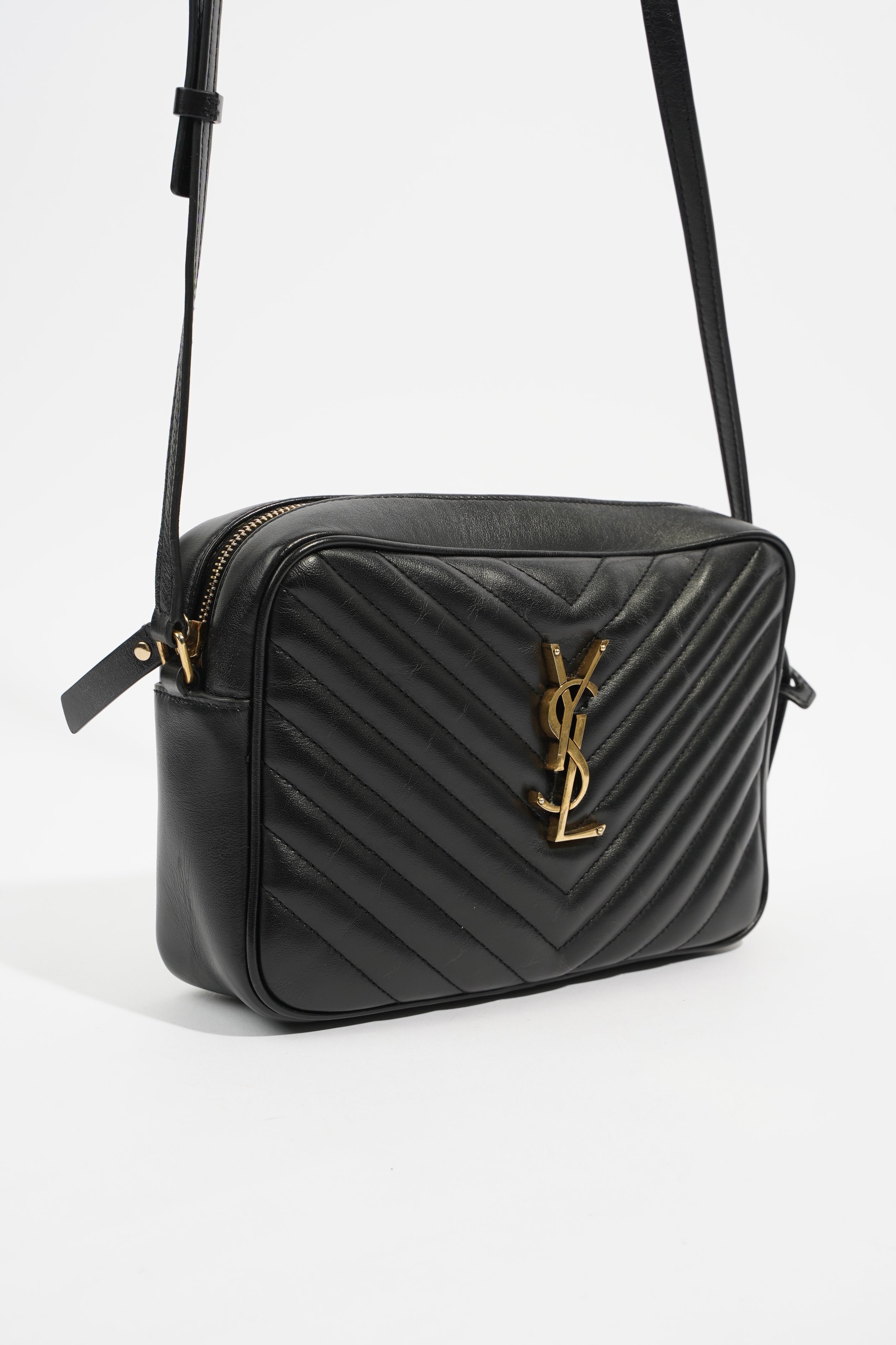 Saint Laurent Lou Camera Black Calfskin Leather