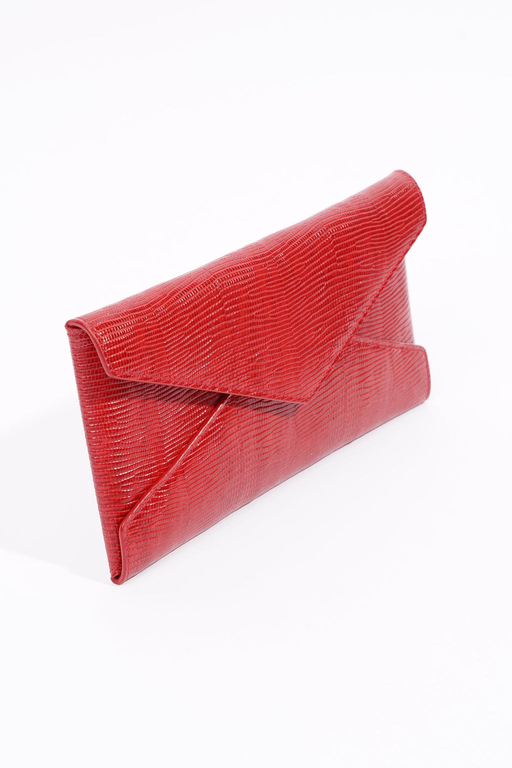 Saint Laurent Envelope Clutch Red Leather