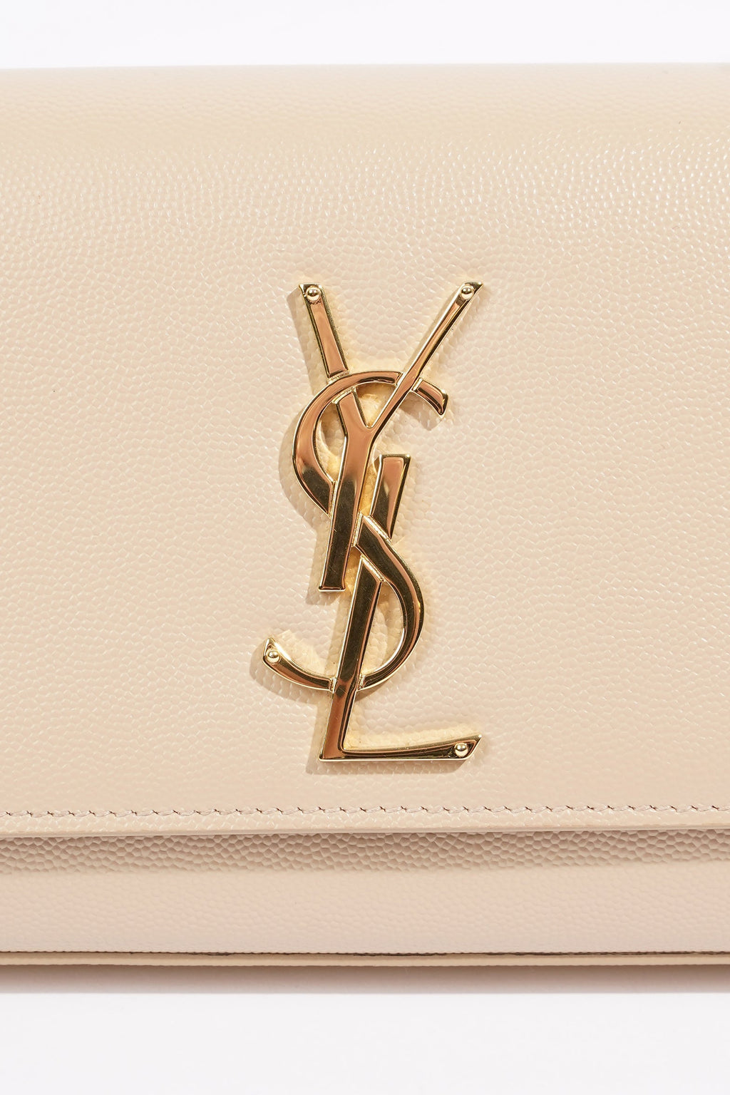 Saint Laurent Kate Clutch Cream Leather