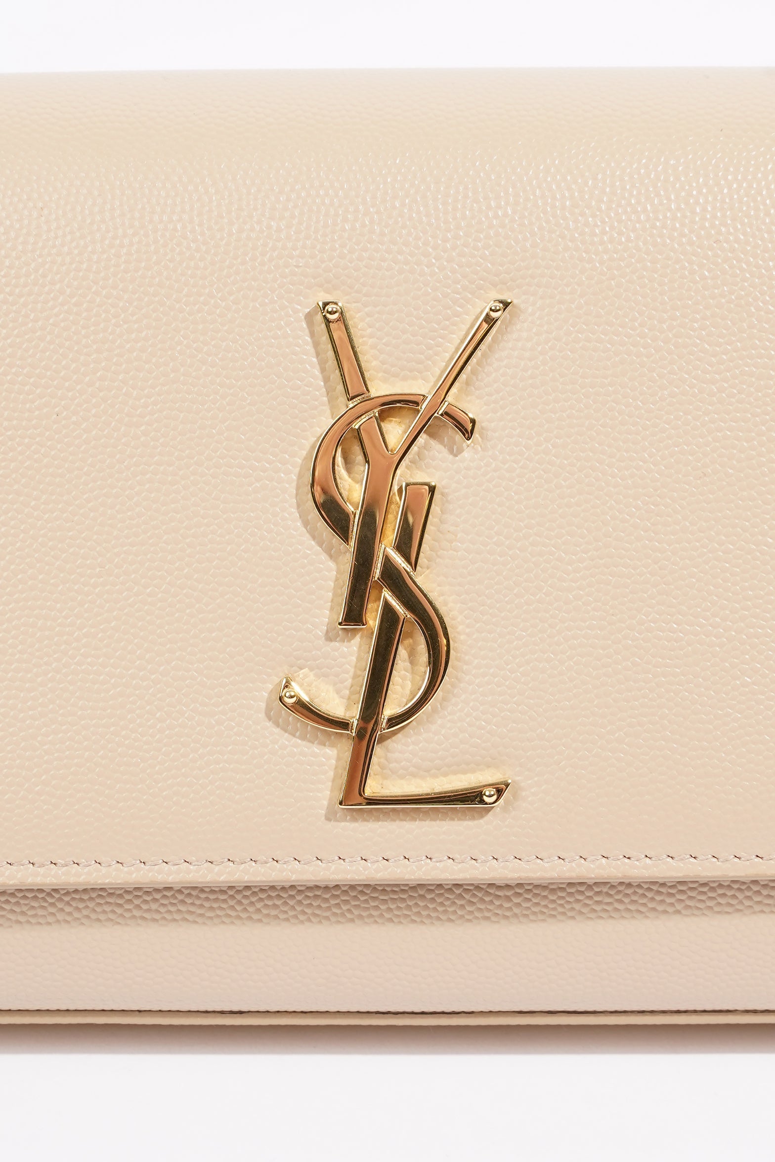 Saint Laurent Kate Clutch Cream Leather