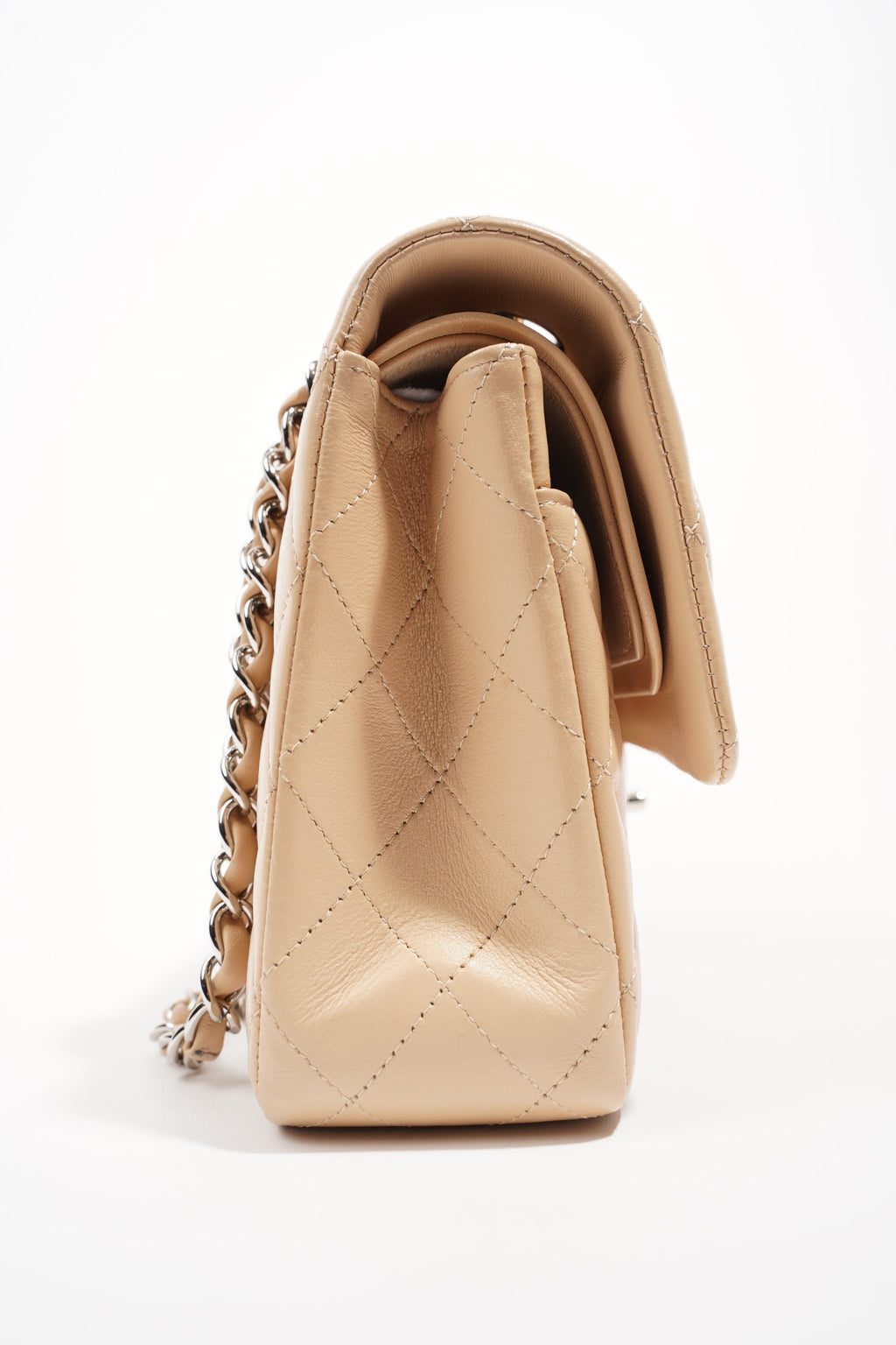 Chanel Womens Classic Flap Beige Medium