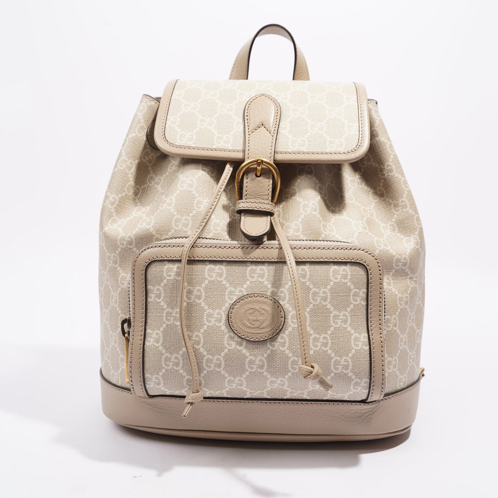 Gucci Interlocking G Backpack Beige / White Supreme Canvas