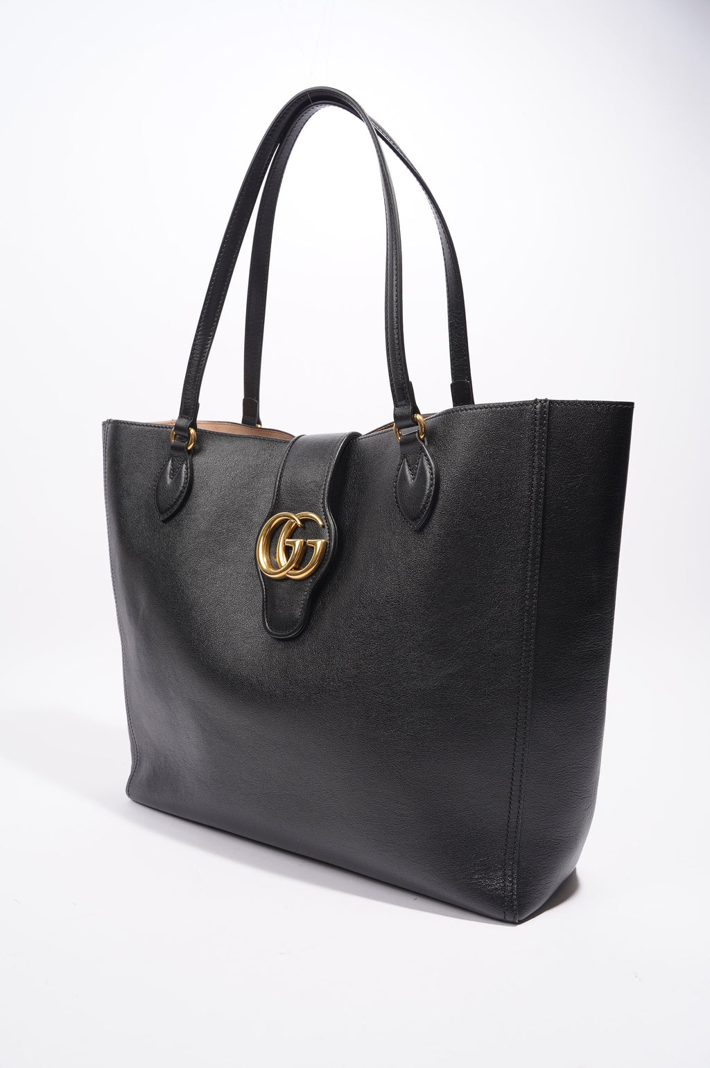 Gucci Dahlia Double G Tote Black Leather Medium