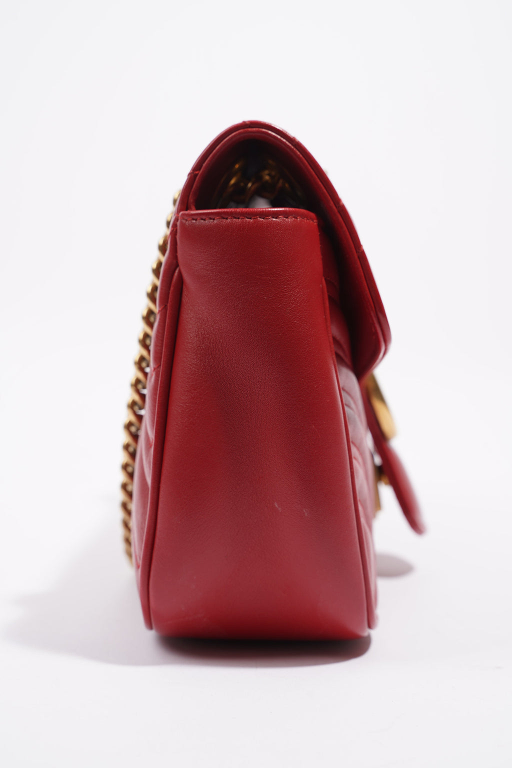 Gucci Womens Marmont Flap Red Gold Small