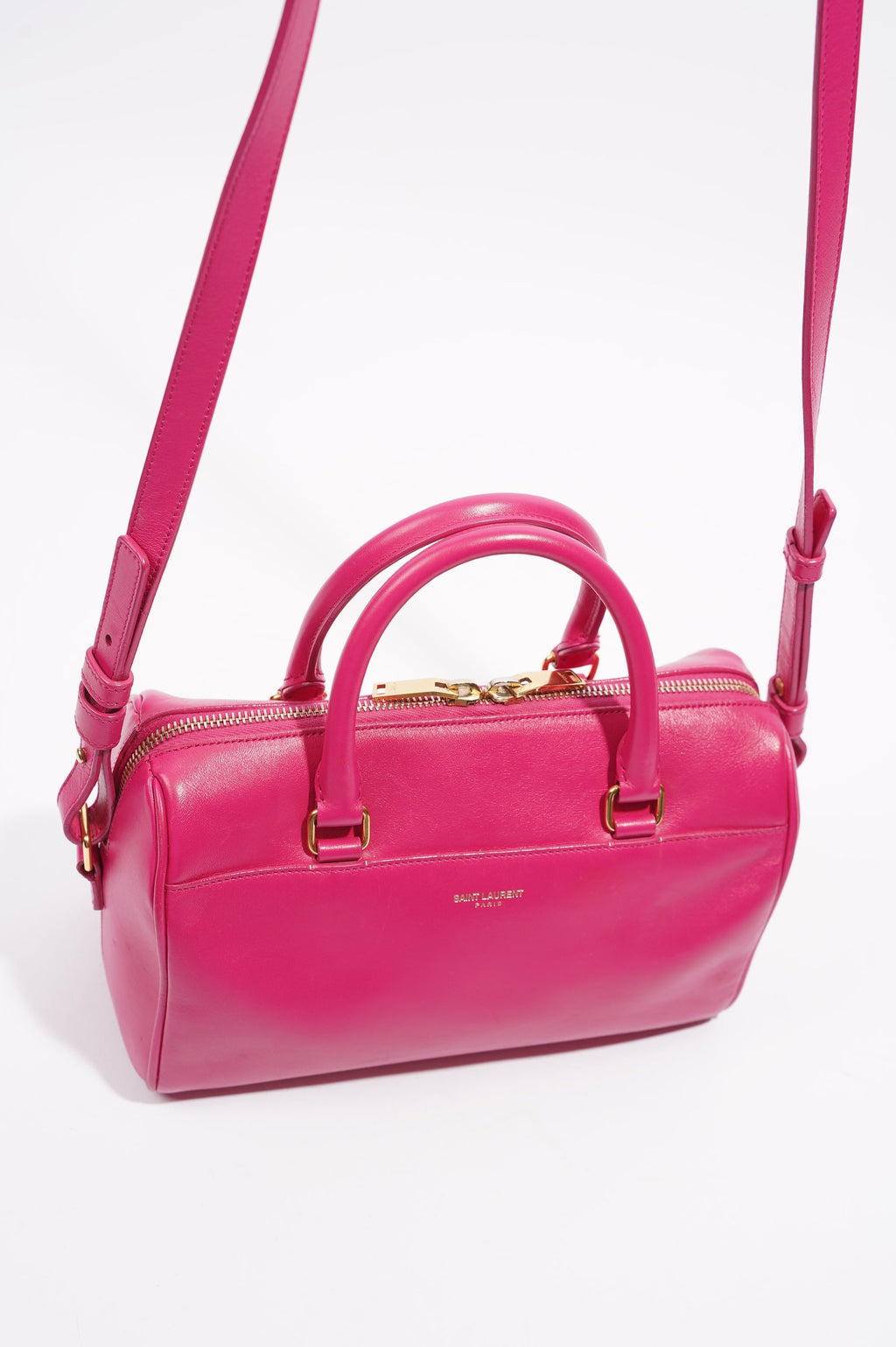 Saint Laurent Womens Duffle Bag Pink Leather Baby