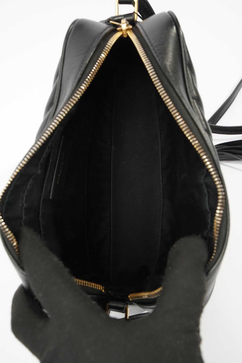 Saint Laurent Lou Camera Black Calfskin Leather
