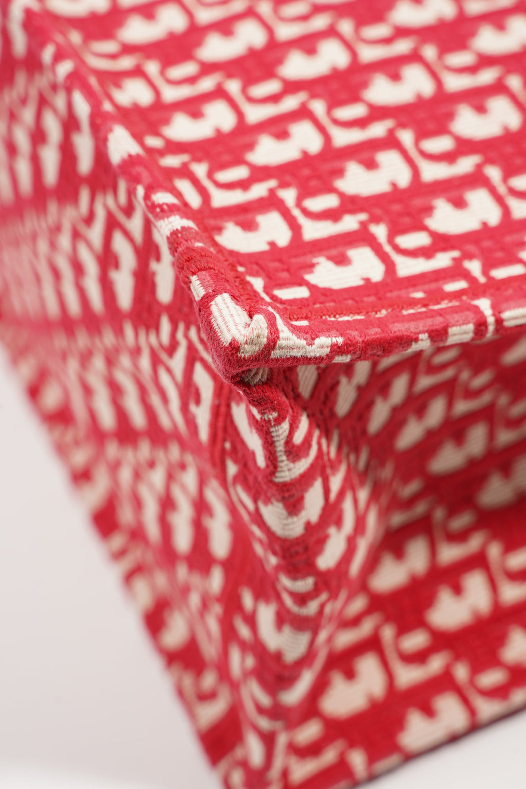 Christian Dior Womens Book Tote Bag Red White Large
