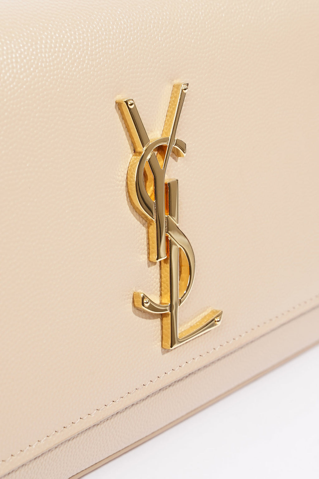 Saint Laurent Kate Clutch Cream Leather