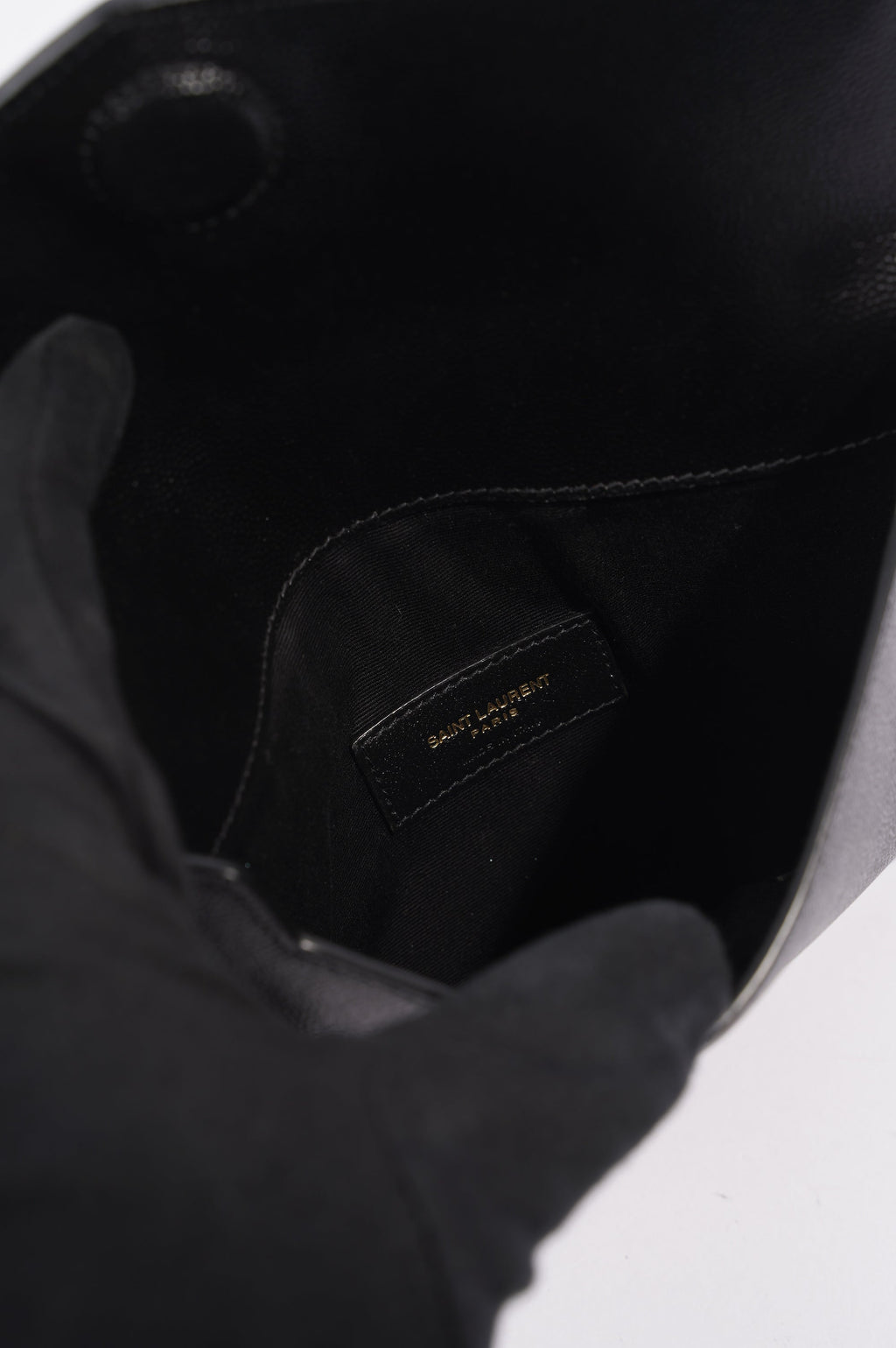 Saint Laurent Womens Uptown Pouch Black Small