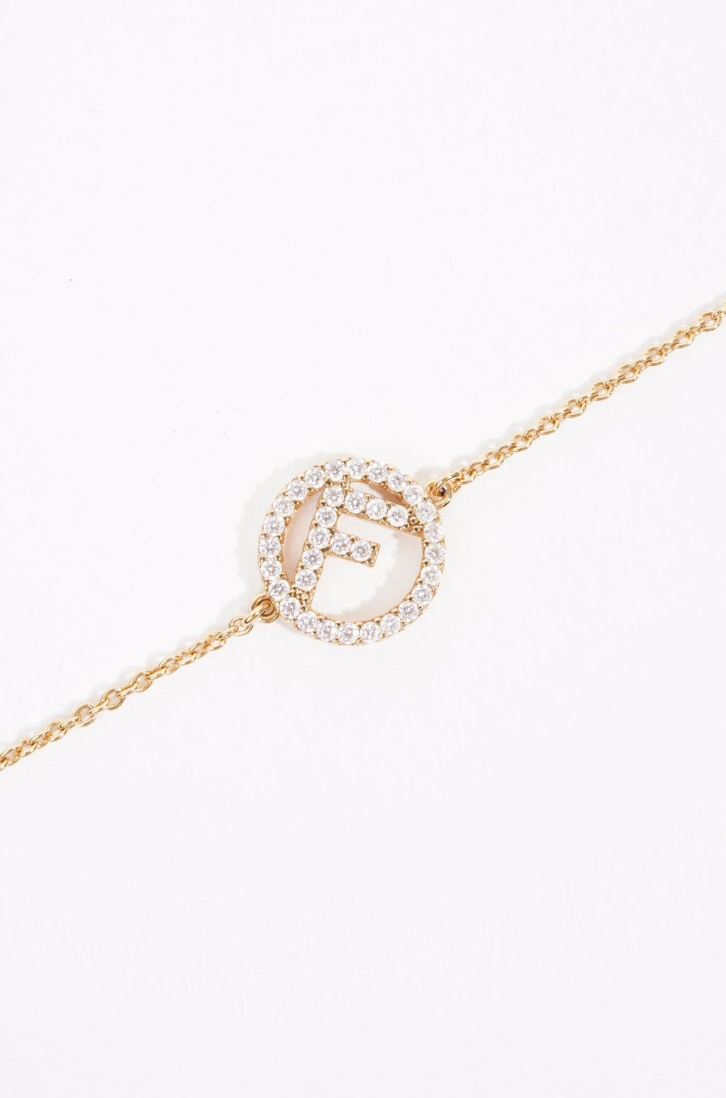 Fendi Womens Fendi Logo Bracelet Golden Finish Brass