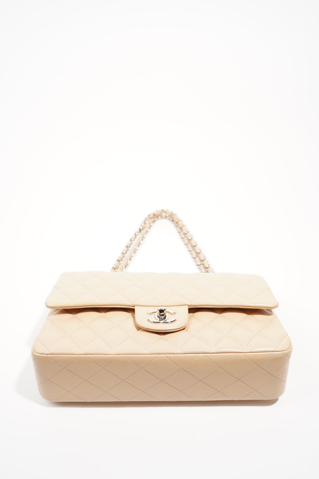 Chanel Womens Classic Flap Beige Medium