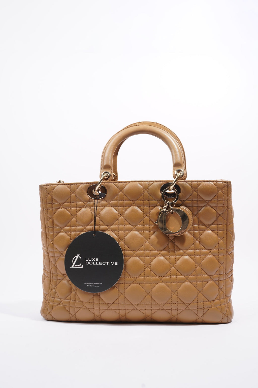 Christian Dior Womens Lady Dior Beige Large