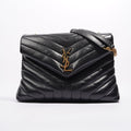 Saint Laurent Womens Lou Lou Black / Gold Medium