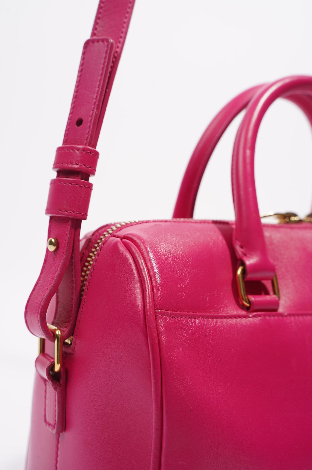Saint Laurent Womens Duffle Bag Pink Leather Baby