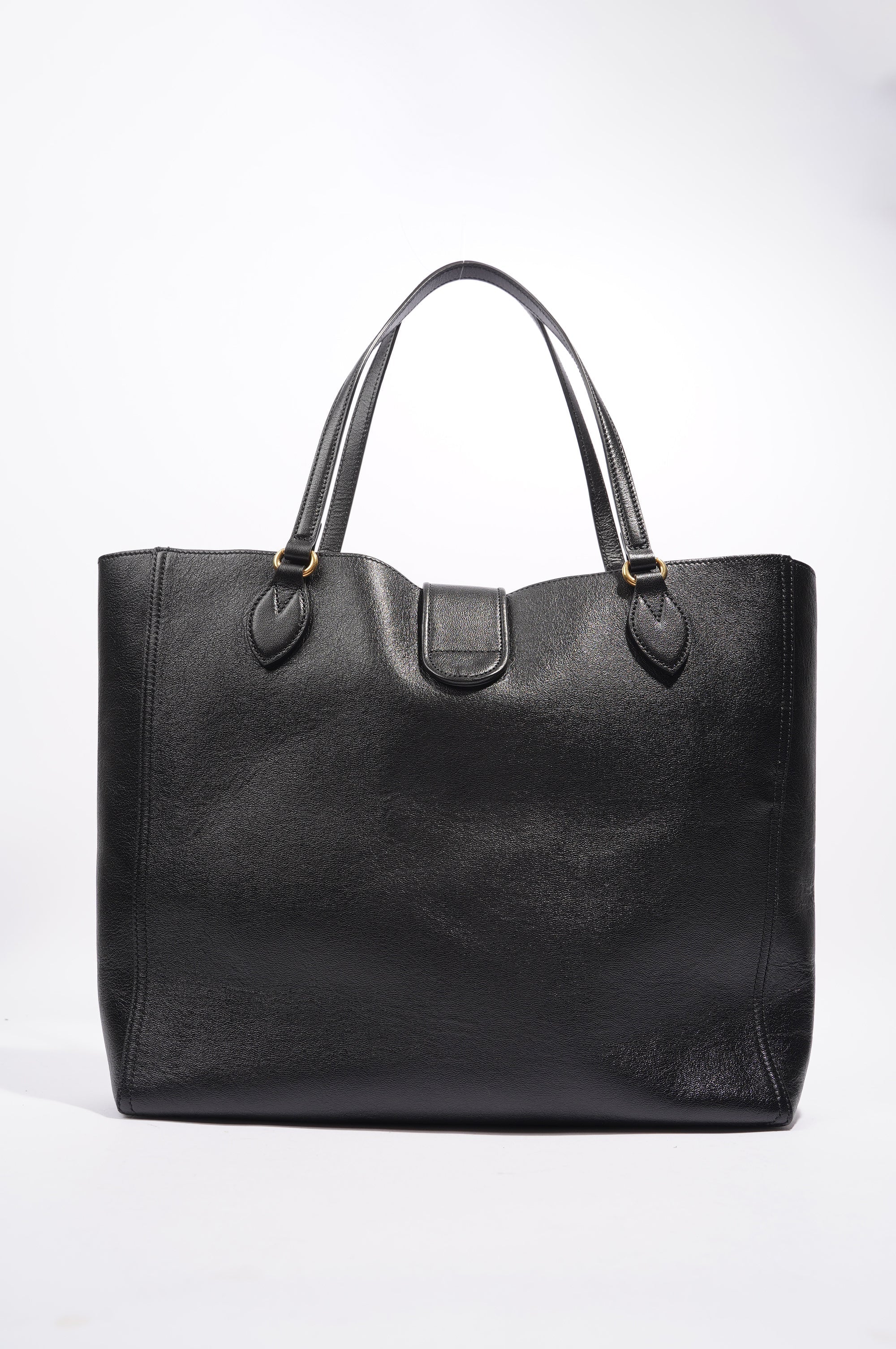 Gucci Dahlia Double G Tote Black Leather Medium