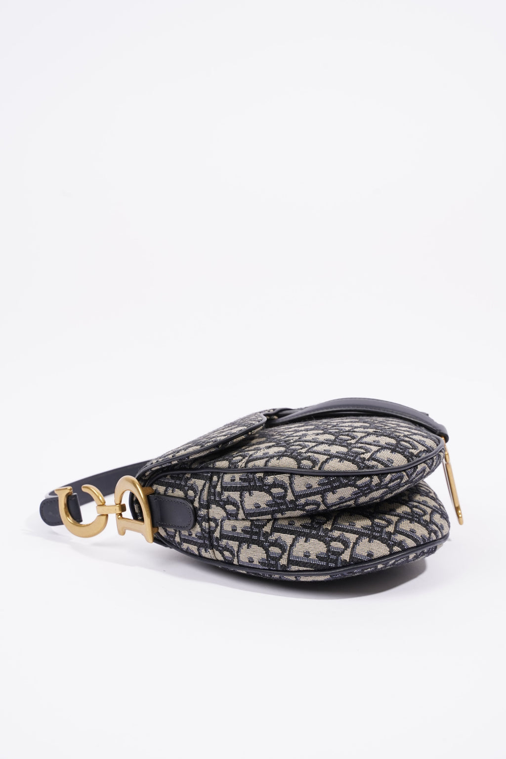 Christian Dior Womens Saddle Bag Oblique Canvas Medium