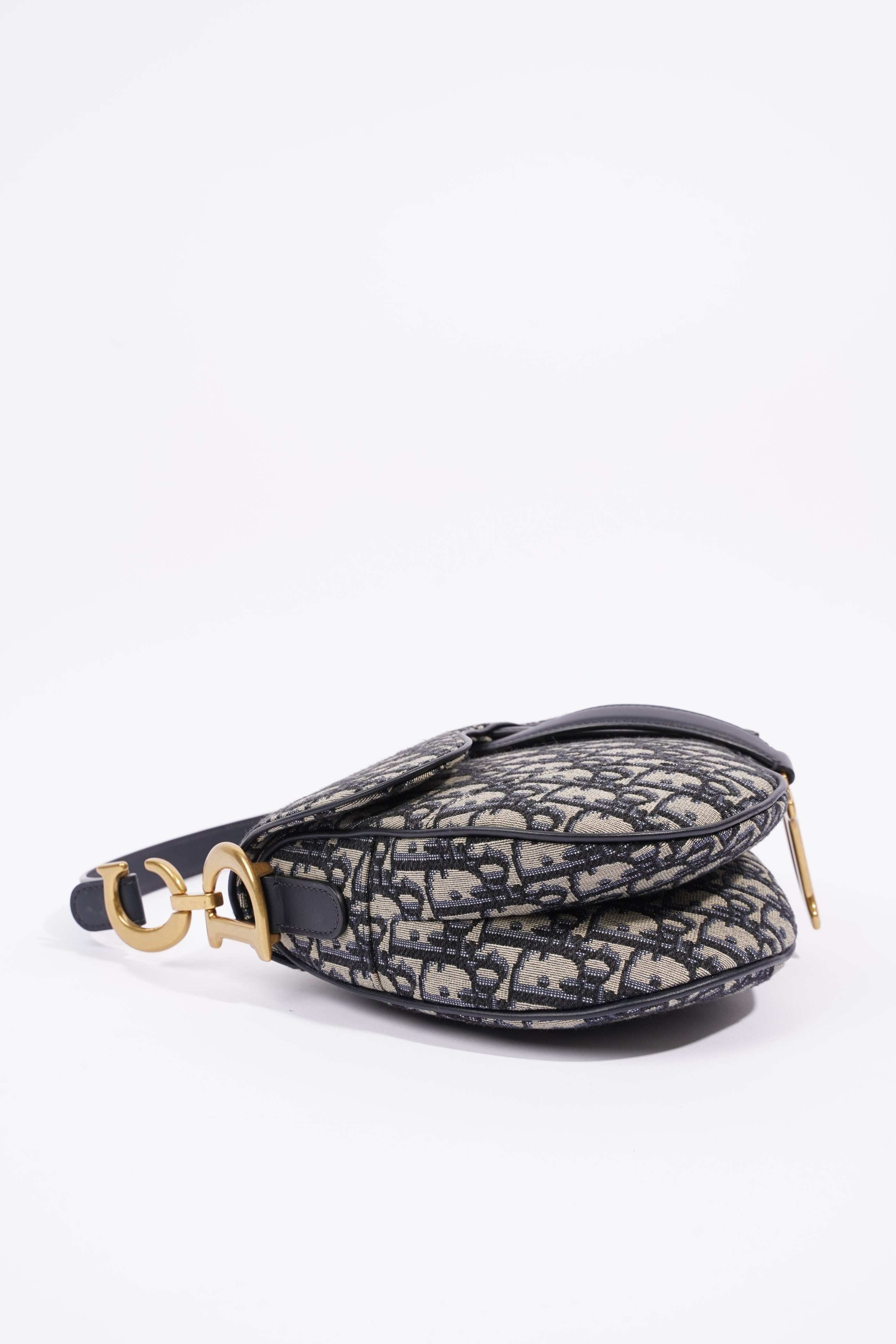 Christian Dior Womens Saddle Bag Oblique Canvas Medium