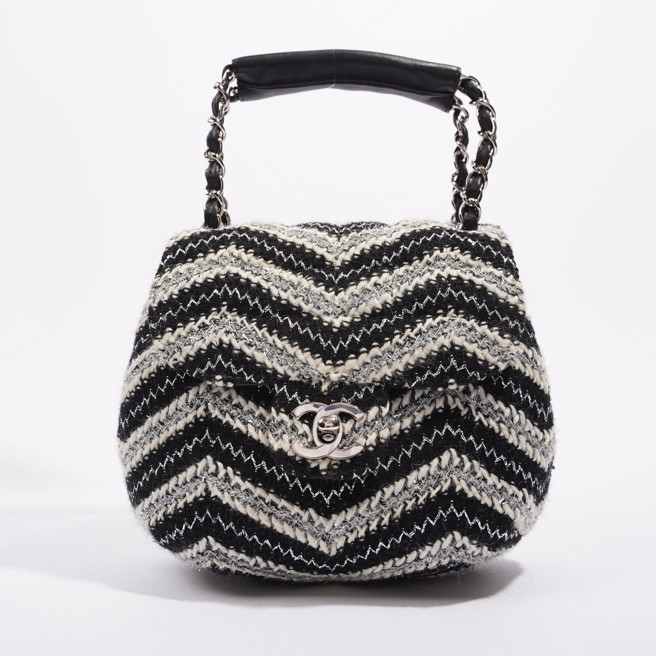 Chanel Womens Chevron Tweed Multi
